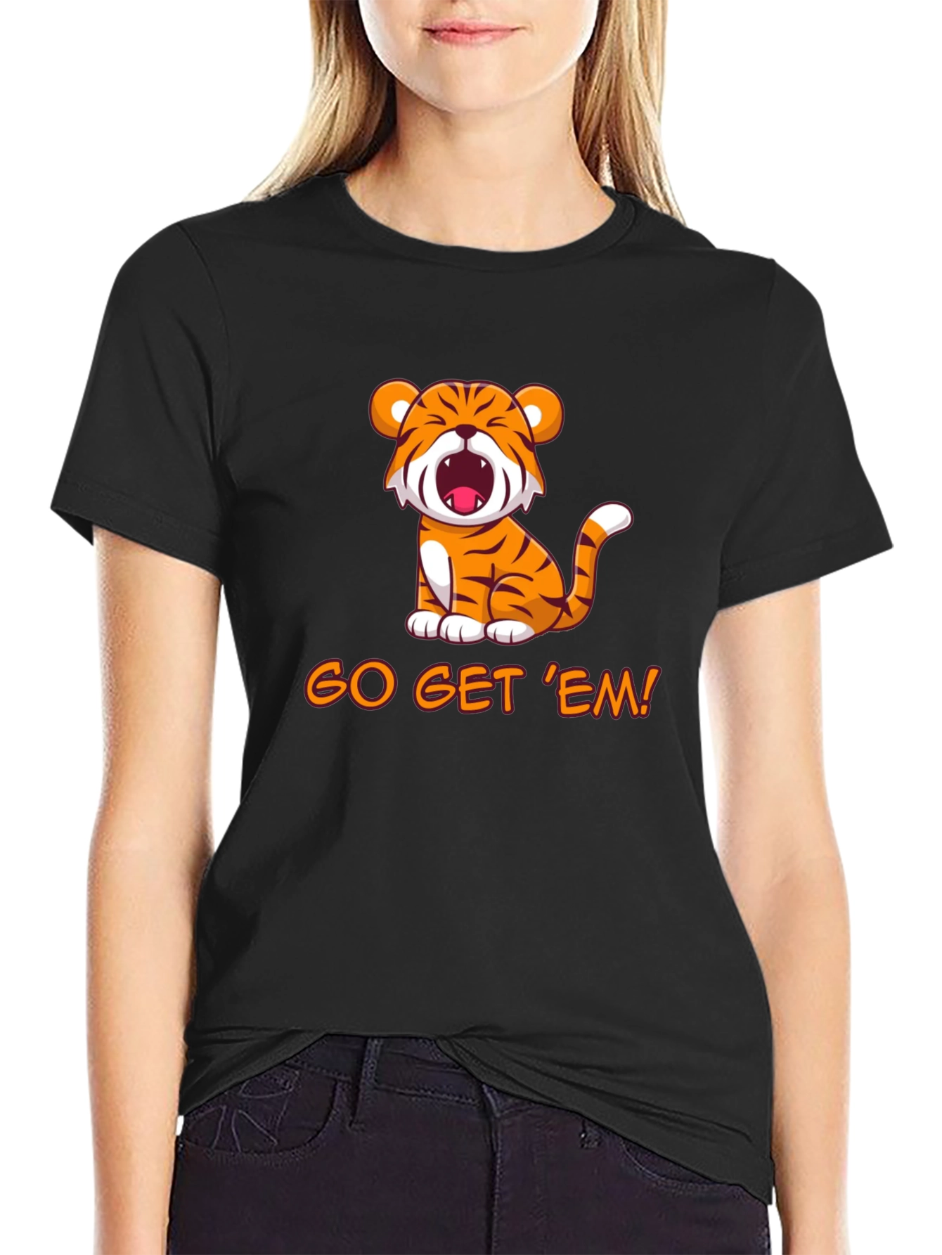 Black Go Get 'Em! Tiger Graphic Tee view 2