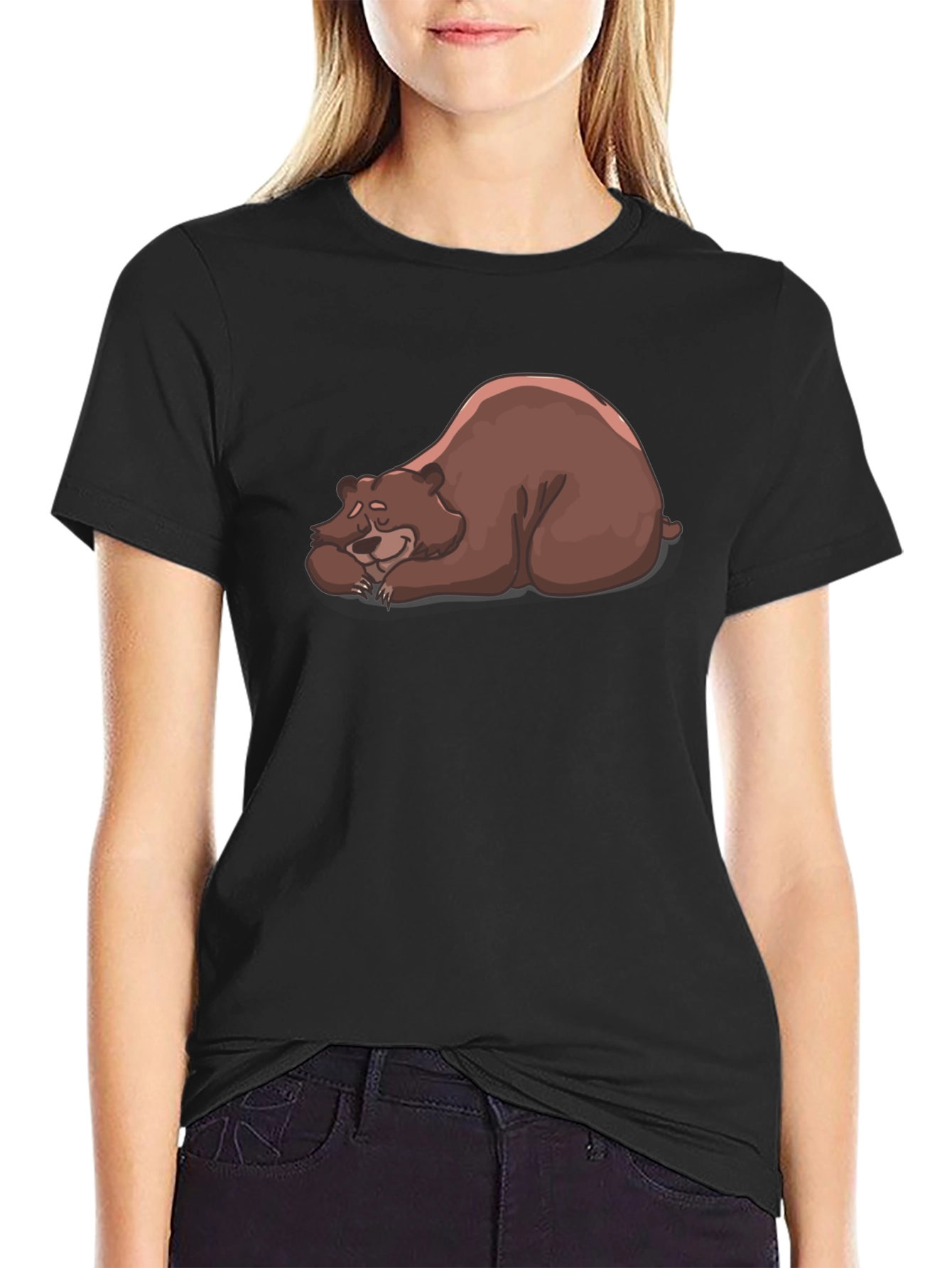 Black Sleeping Bear Graphic T-Shirt - Relaxed Fit view 2