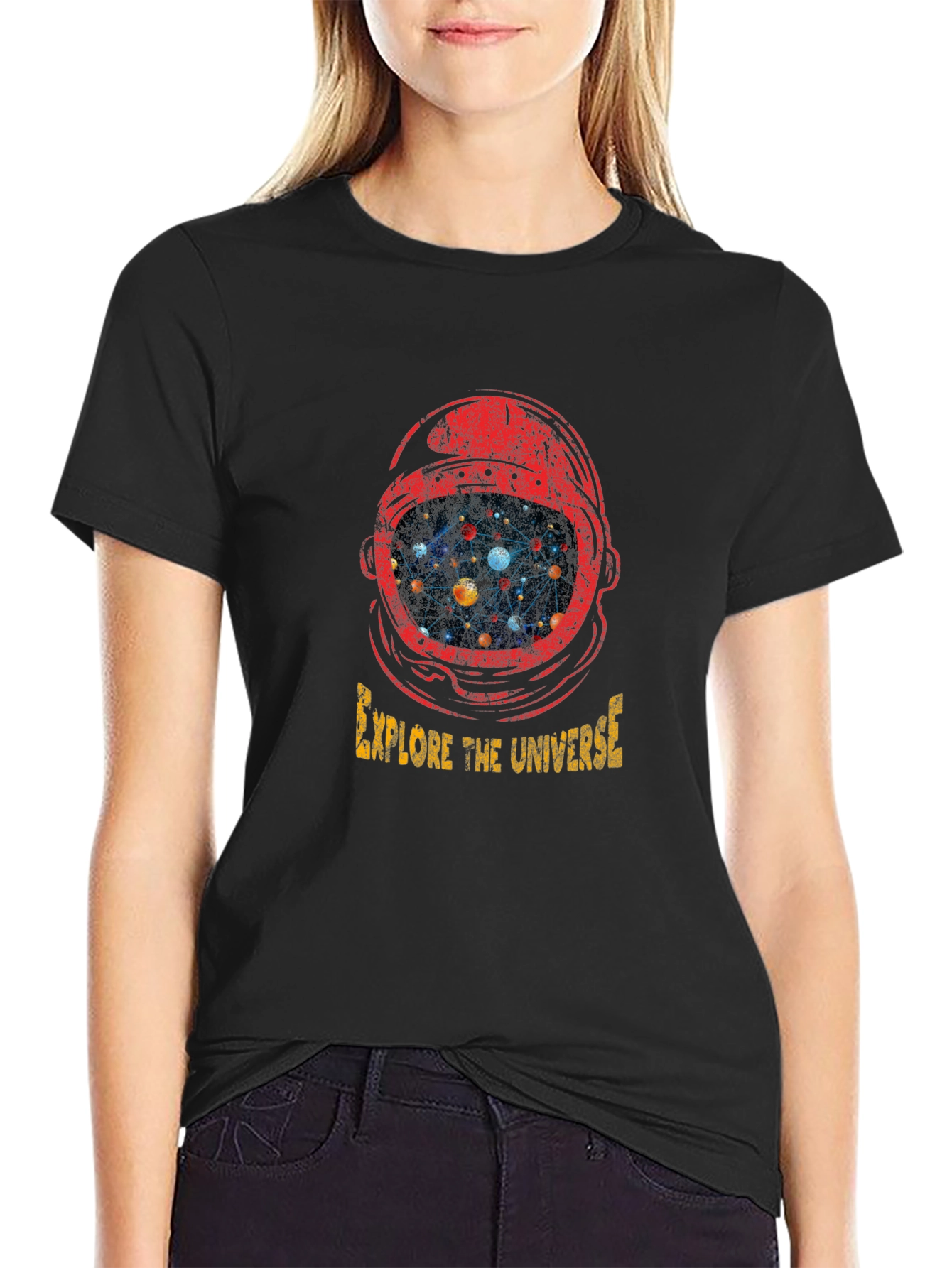 Black Explore The Universe Graphic T-Shirt view 2