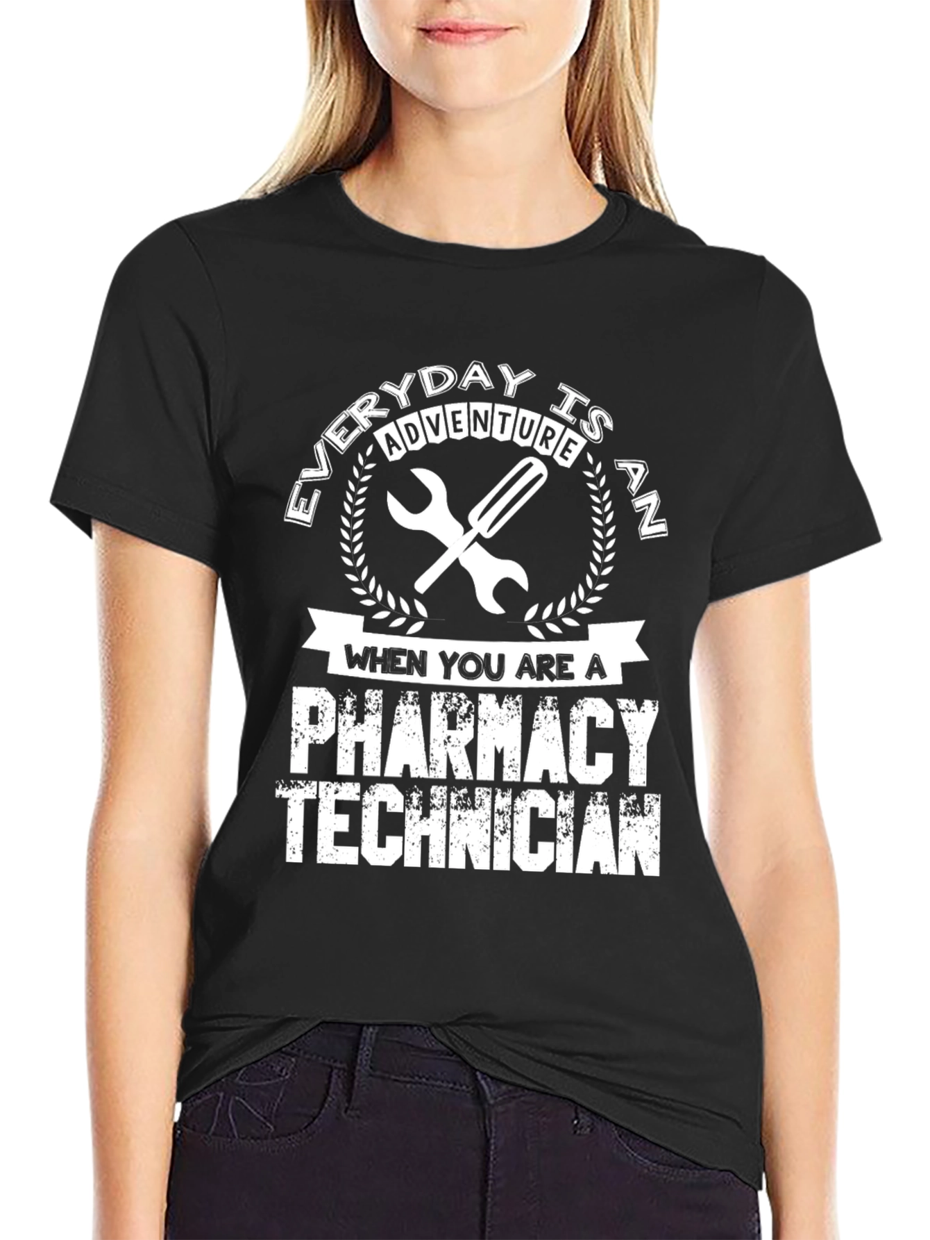 Black Pharmacy Technician Adventure Black T-Shirt view 2