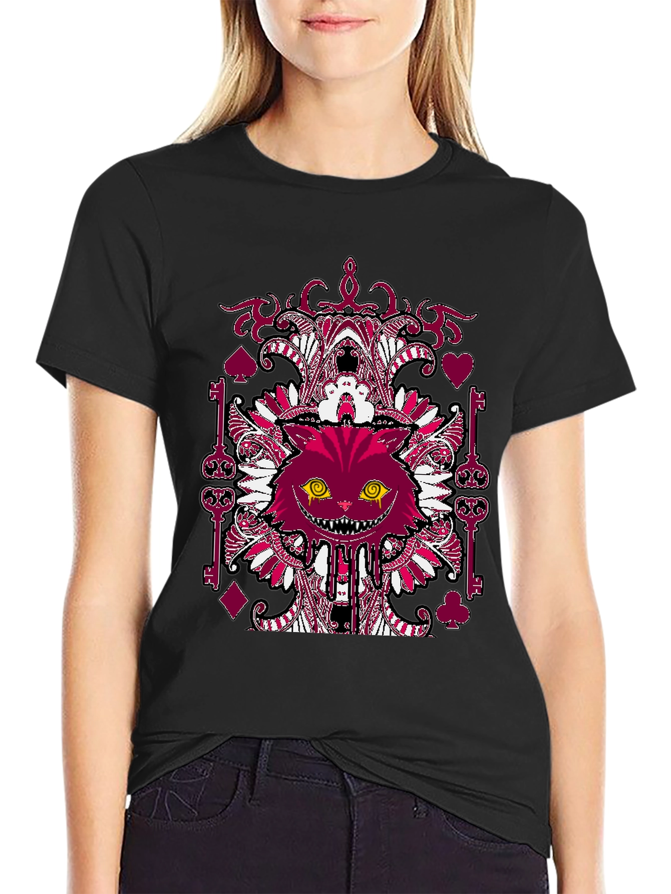 Cheshire Cat Graphic Tee - Alice in Wonderland Style - 2