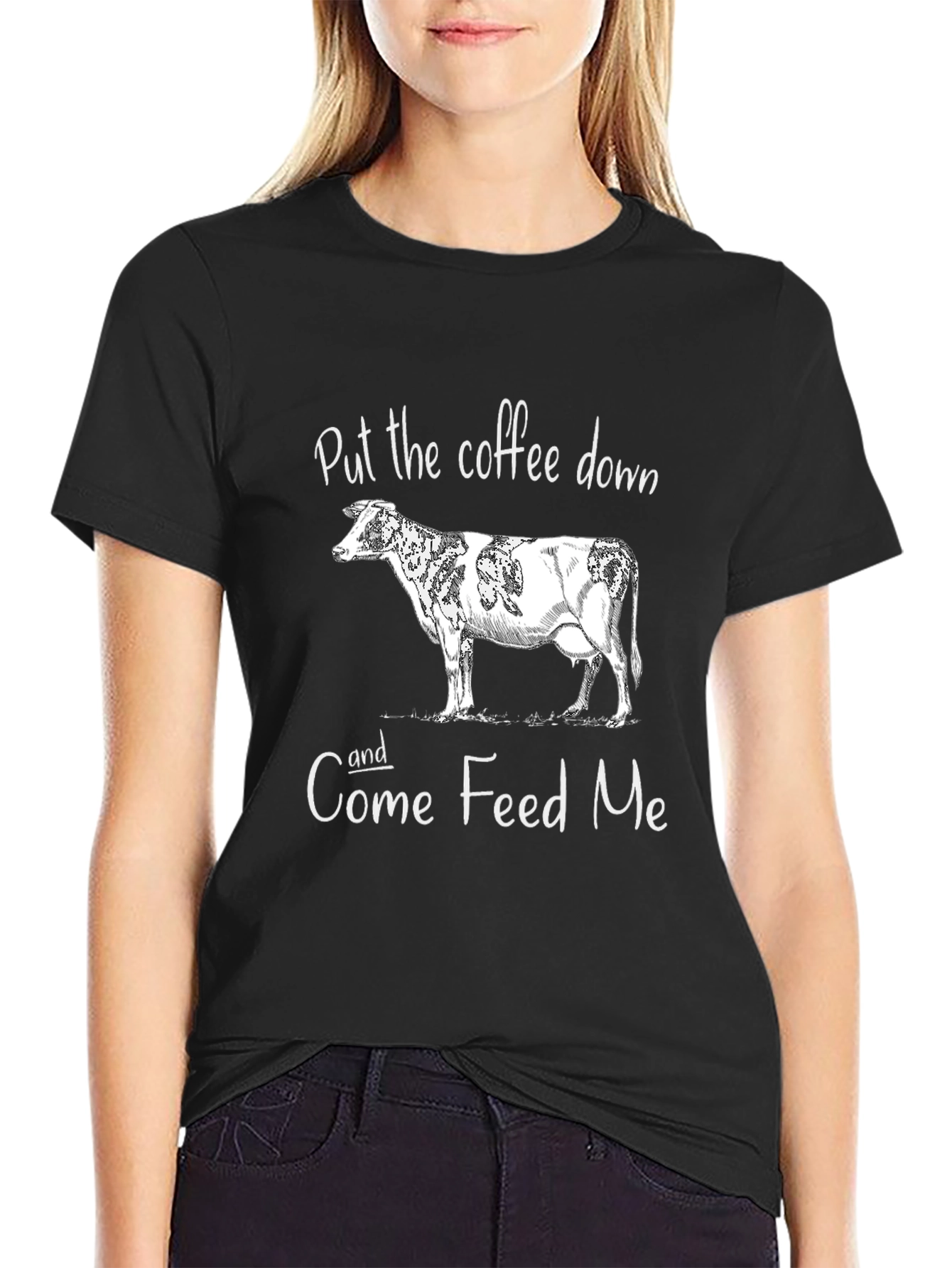 Black Cow T-Shirt - Put the Coffee Down view 2