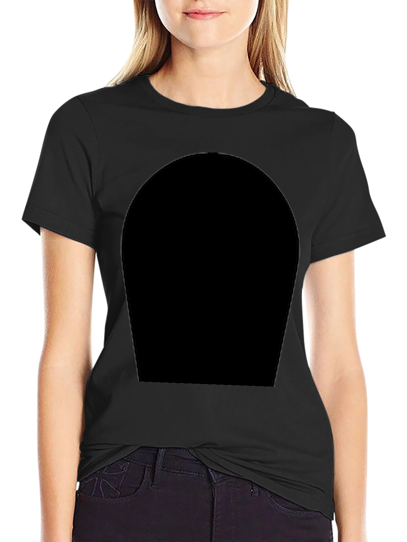 Black Men's Black Crew Neck T-Shirt - Modern Style view 2