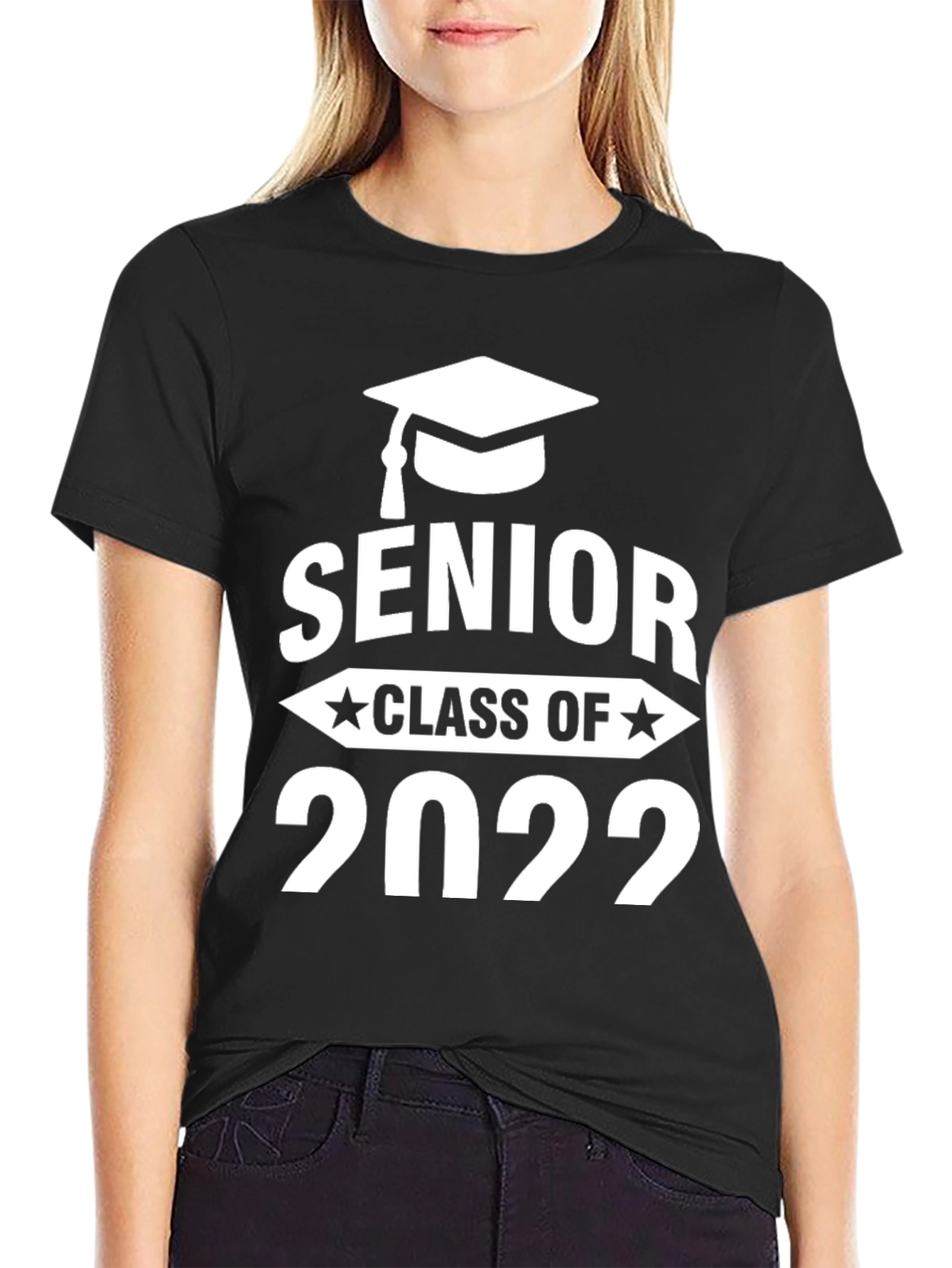 Black Senior Class of 2022 Graduation T-Shirt view 2