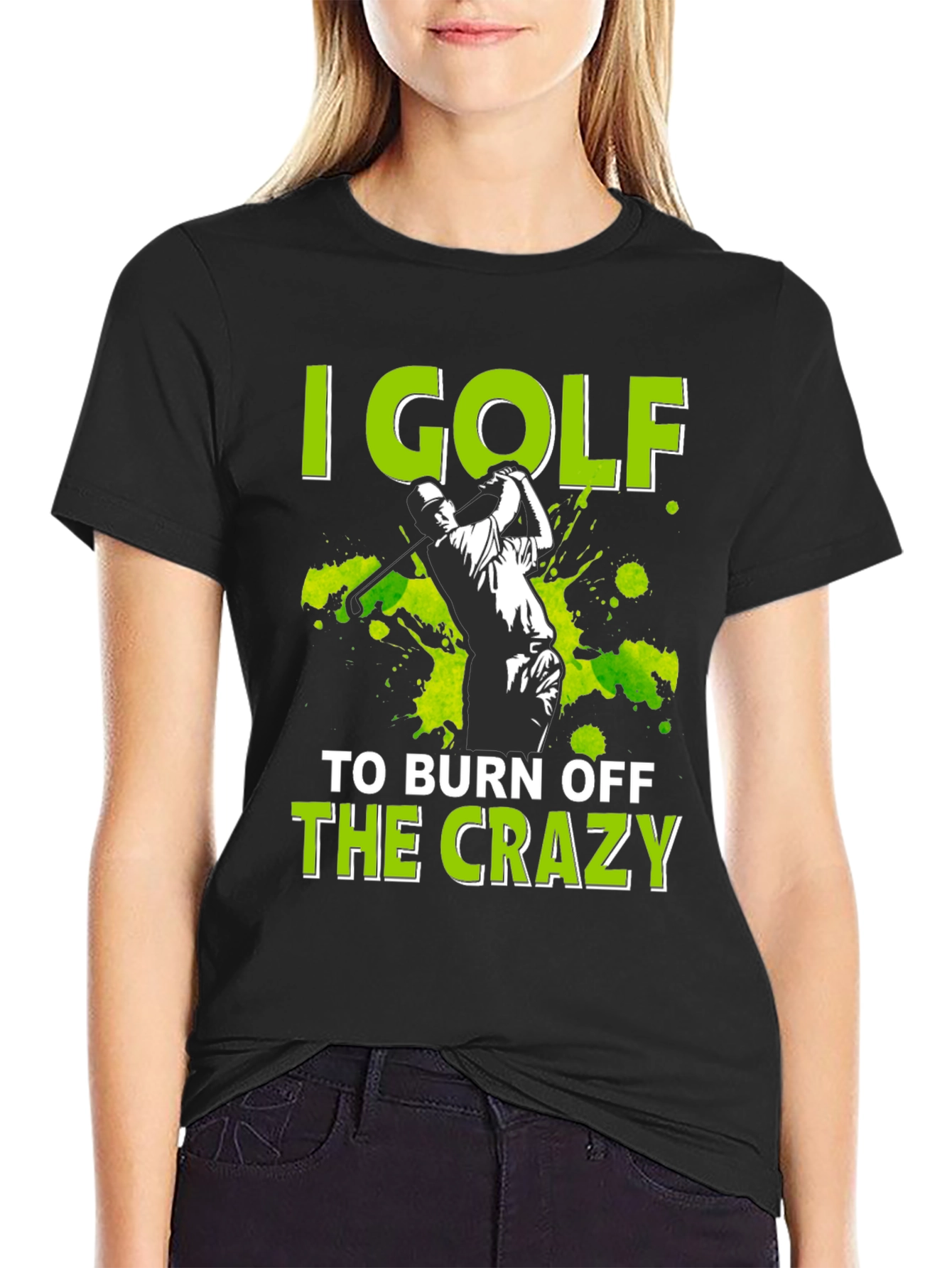 Black Golf Burn Off Crazy Graphic Tee view 2