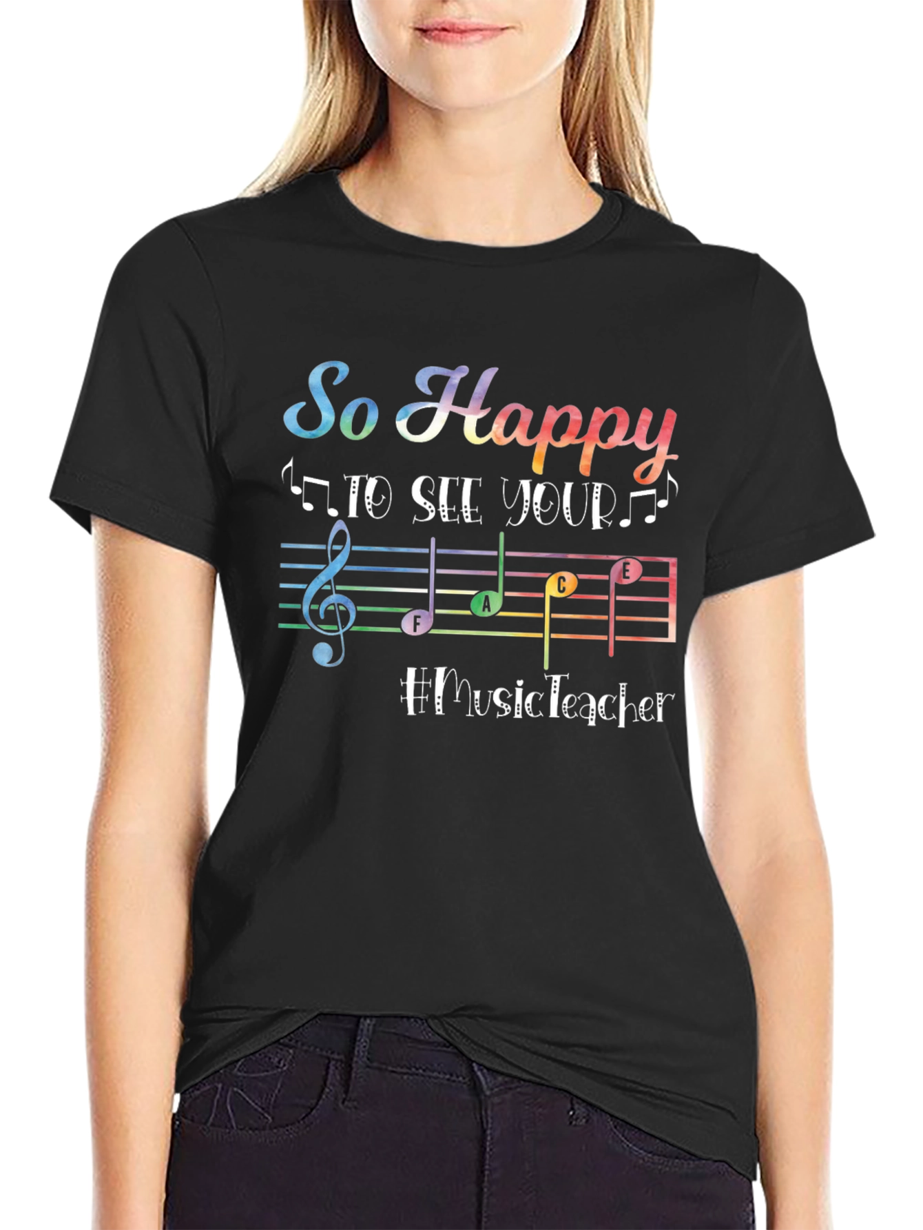 Black So Happy to See Your Music Teacher T-Shirt view 2