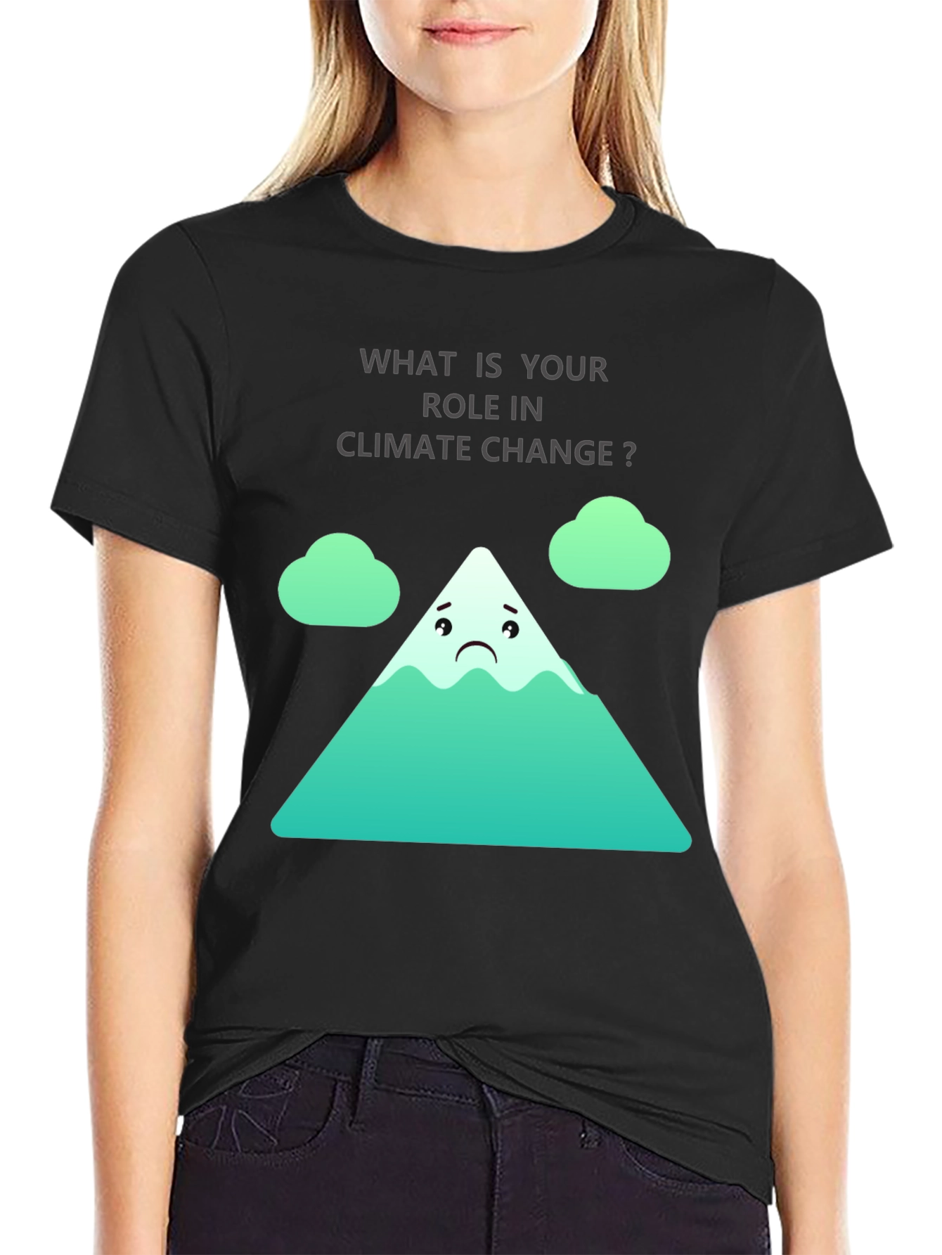 Black Climate Change Role T-Shirt view 2