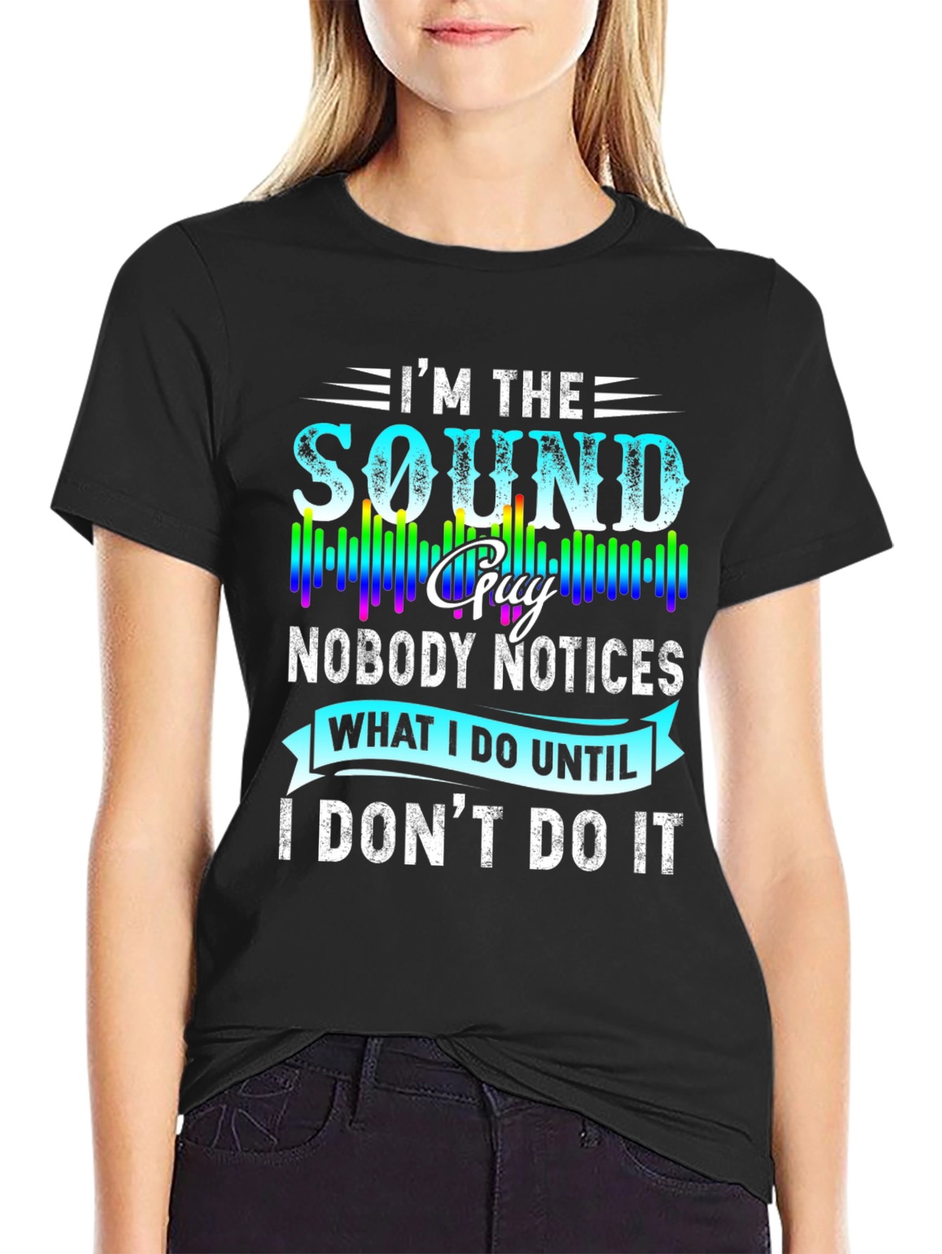 Black I'm the Sound Guy T-Shirt - Funny Audio Engineer Tee view 2