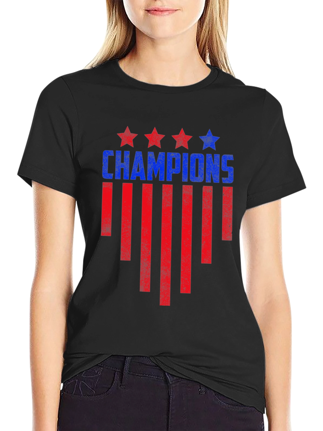 Black Champions Graphic Tee - Patriotic Design view 2