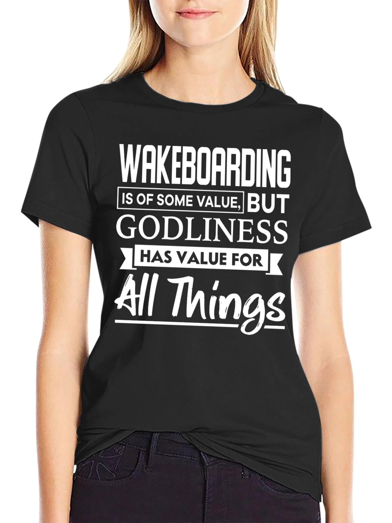 Black Wakeboarding & Godliness T-Shirt - All Things Value view 2