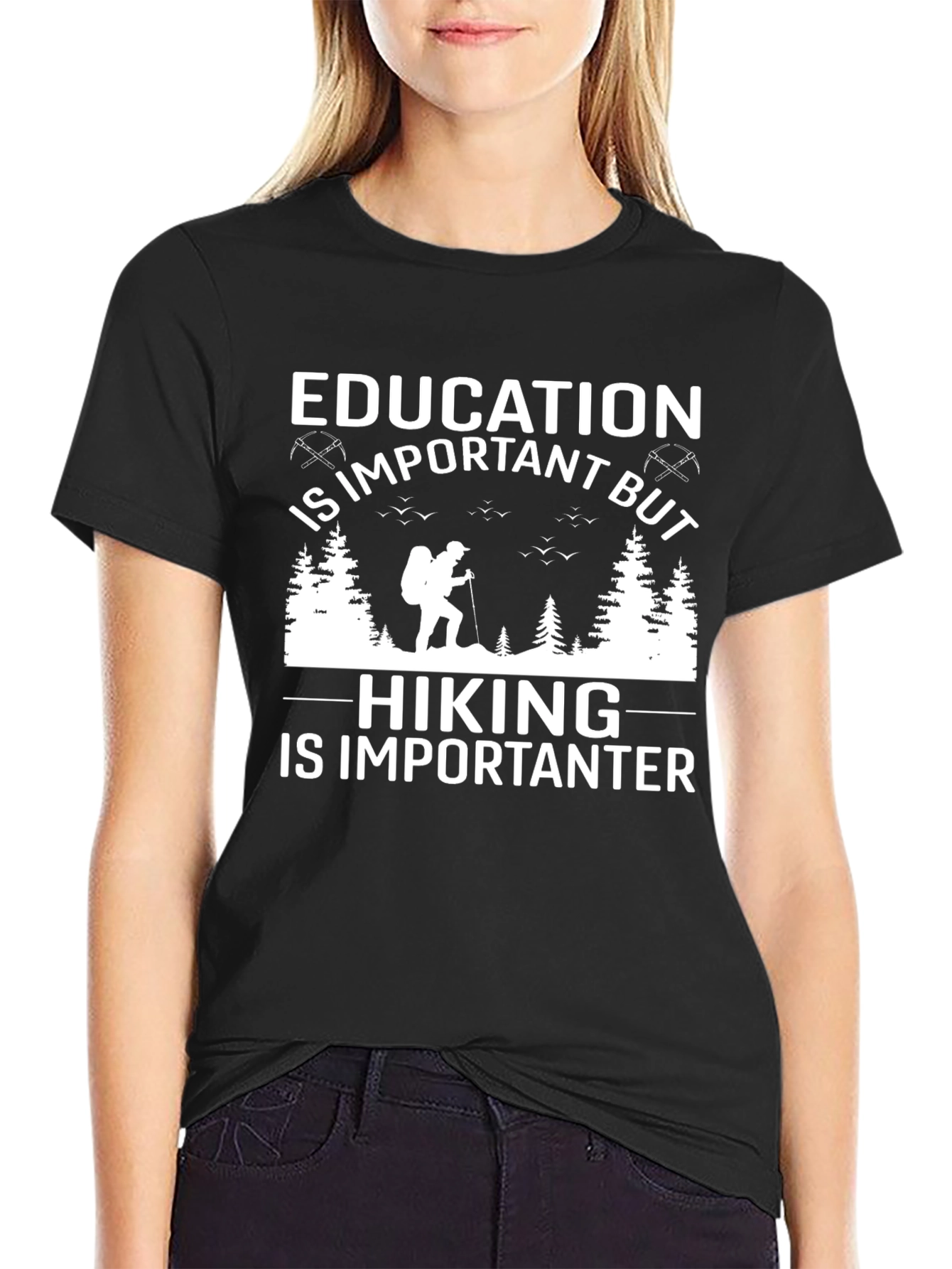 Black Hiking is Importanter Tee view 2