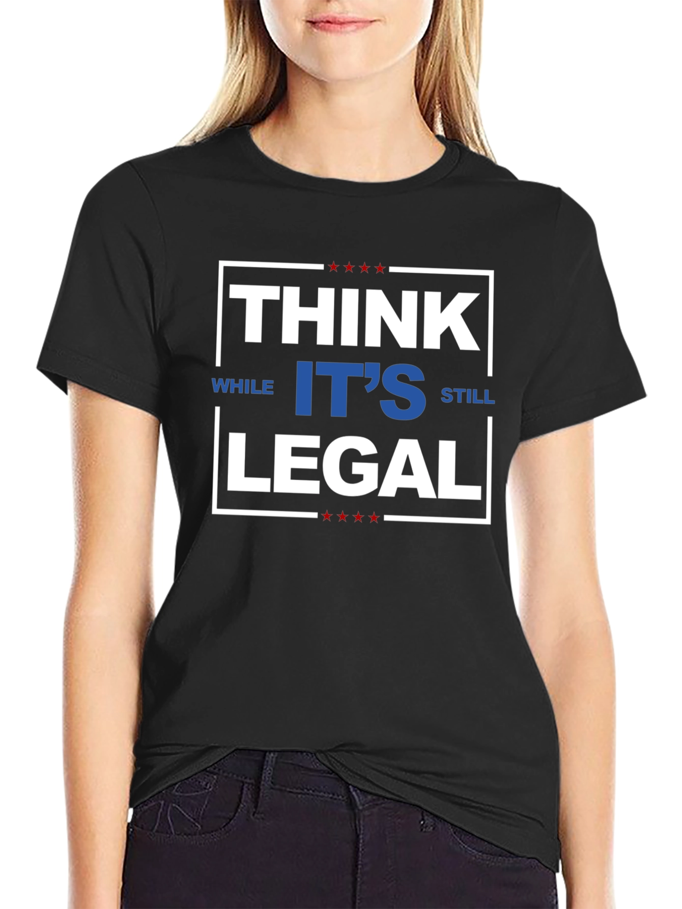 Black Think While It's Still Legal T-Shirt view 2