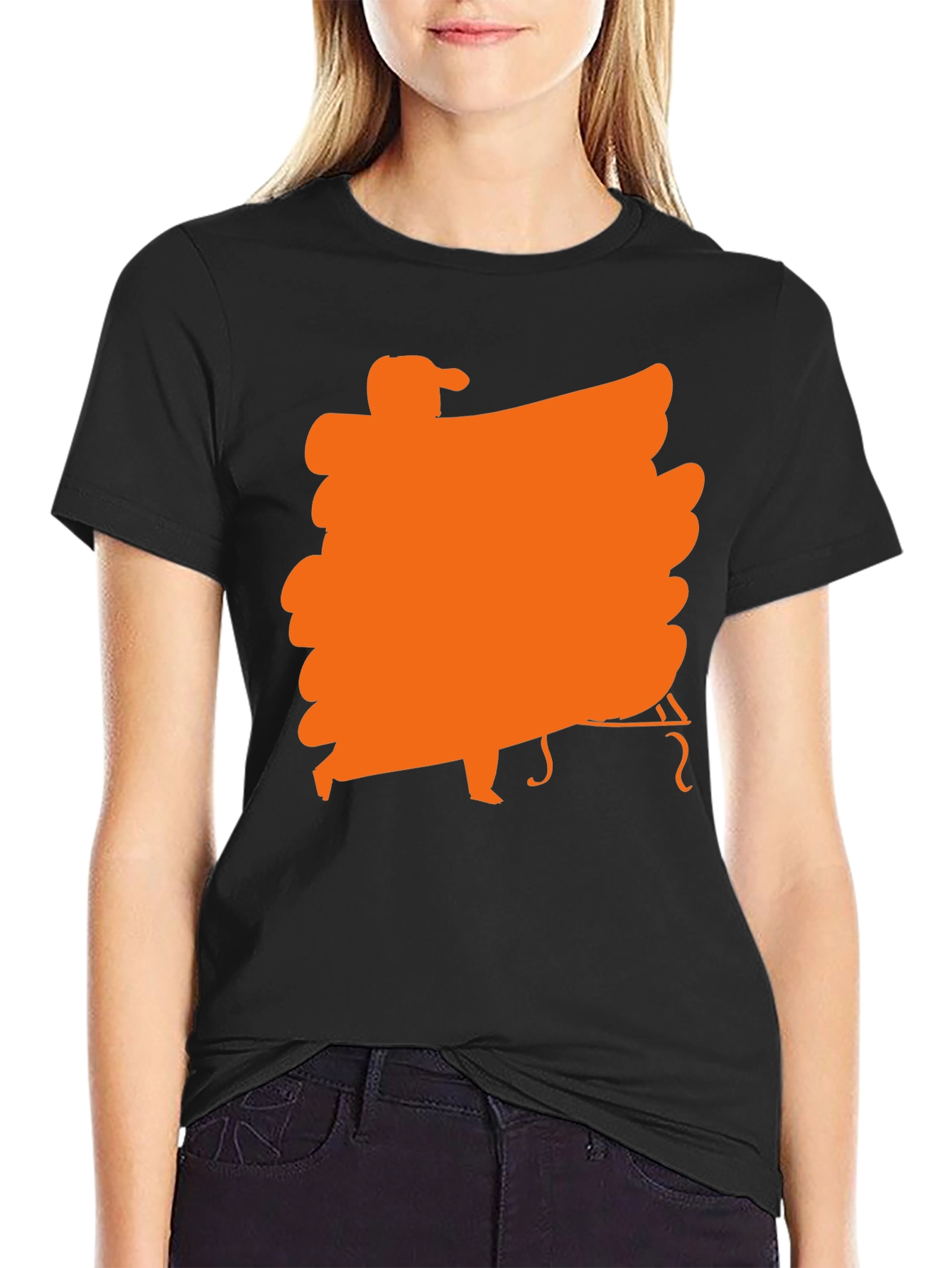 Black Black T-Shirt with Orange Musician Graphic view 2