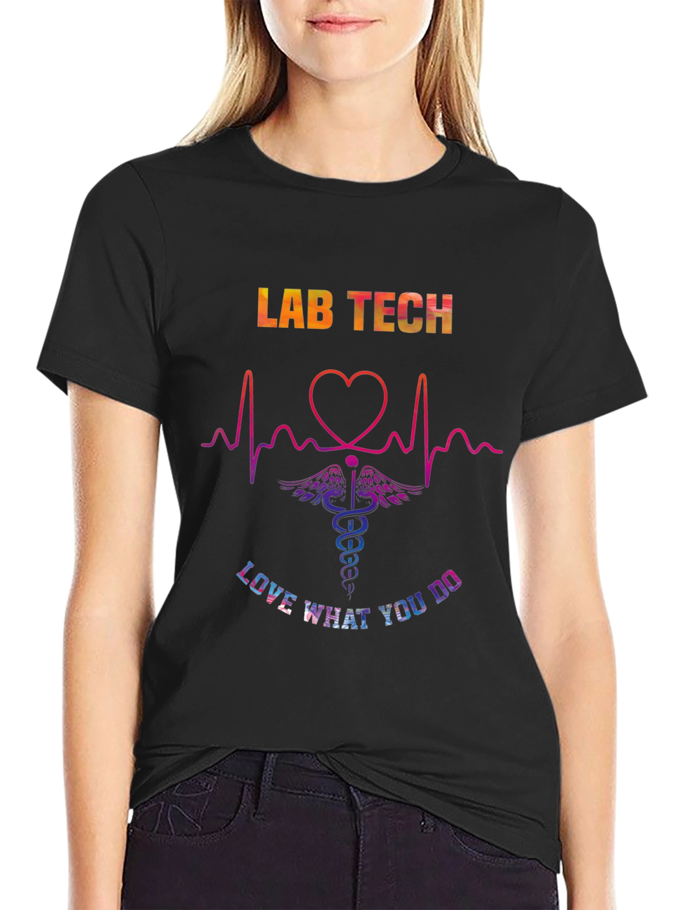 Black Lab Tech Love What You Do Graphic T-Shirt view 2