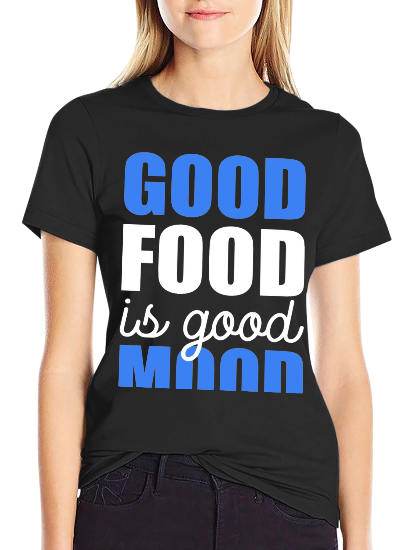 Black Good Food Good Mood T-Shirt view 2