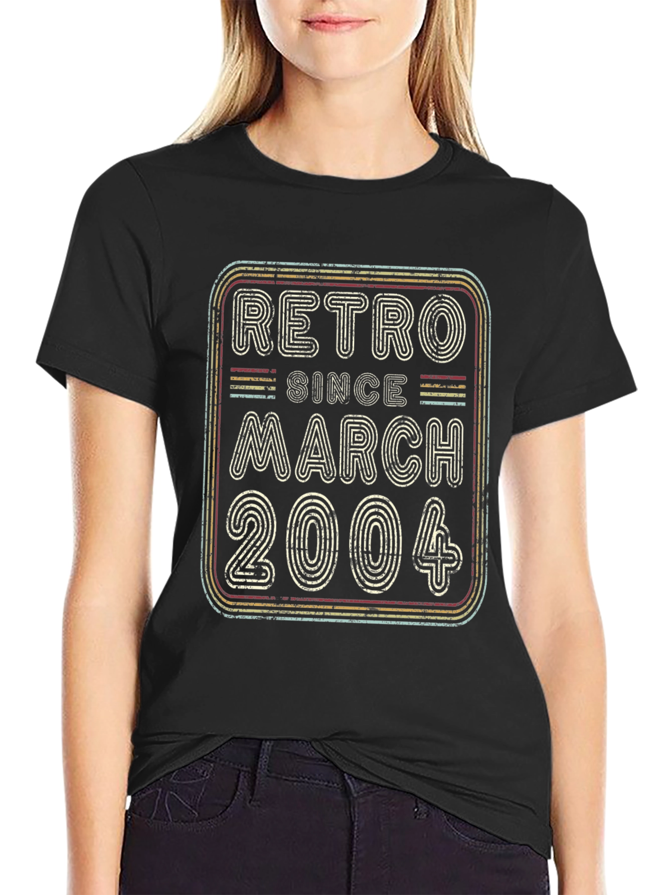 Black Retro Since March 2004 Black T-Shirt view 2
