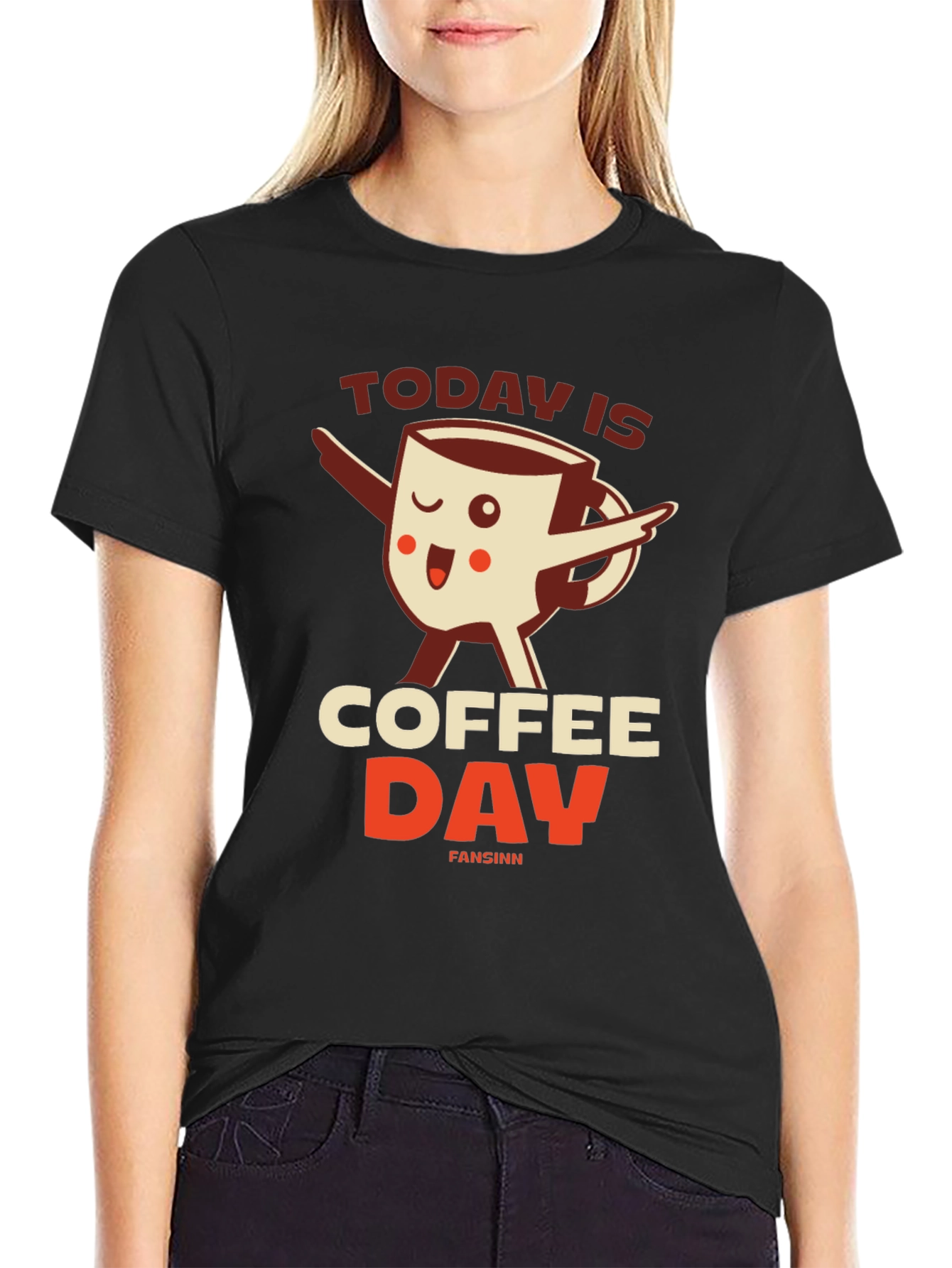 Black Coffee Day Graphic Tee - Unisex Crew Neck view 2