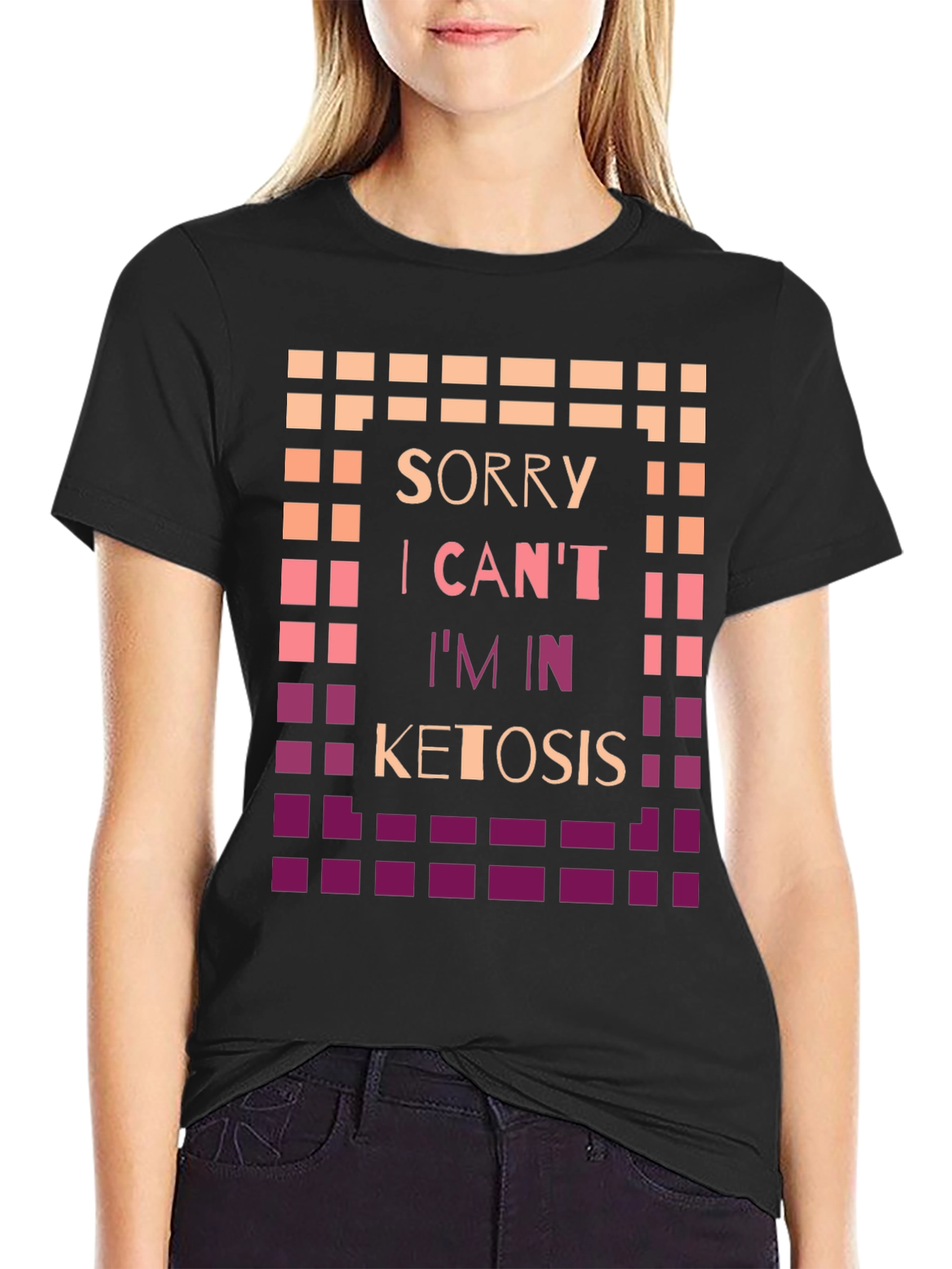 Black Sorry I Can't I'm In Ketosis Graphic Tee view 2