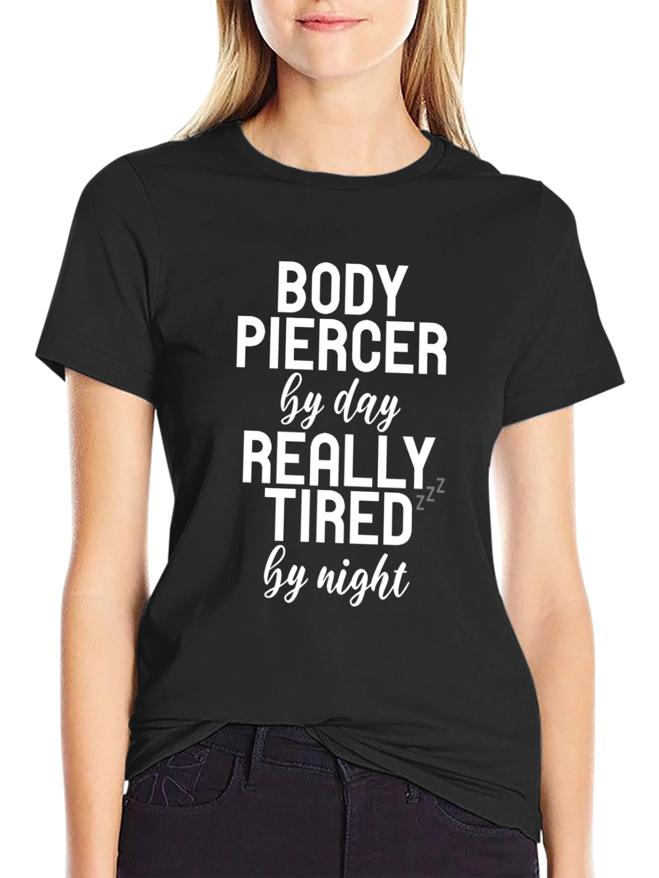 Black Body Piercer Funny T-Shirt view 2