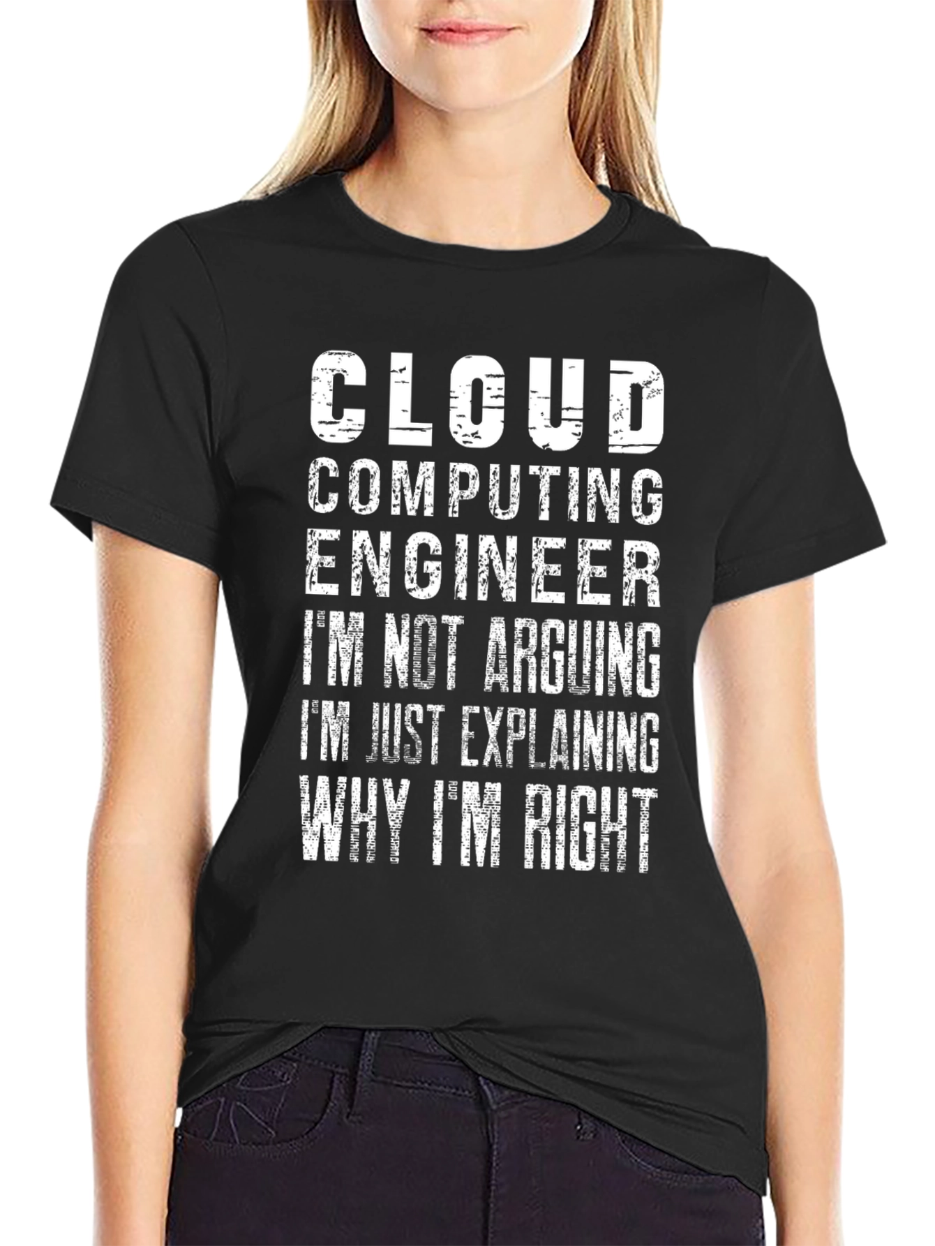 Black Cloud Computing Engineer Funny T-Shirt view 2