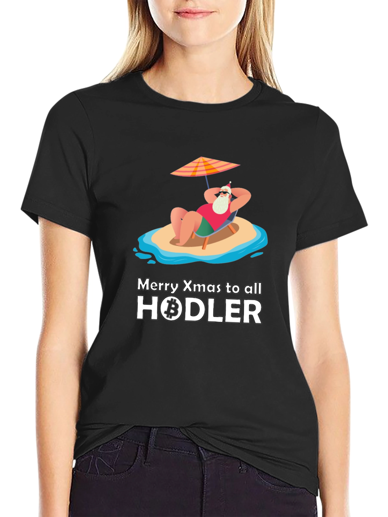 Black Holiday HODLer T-Shirt - Bitcoin Christmas view 2