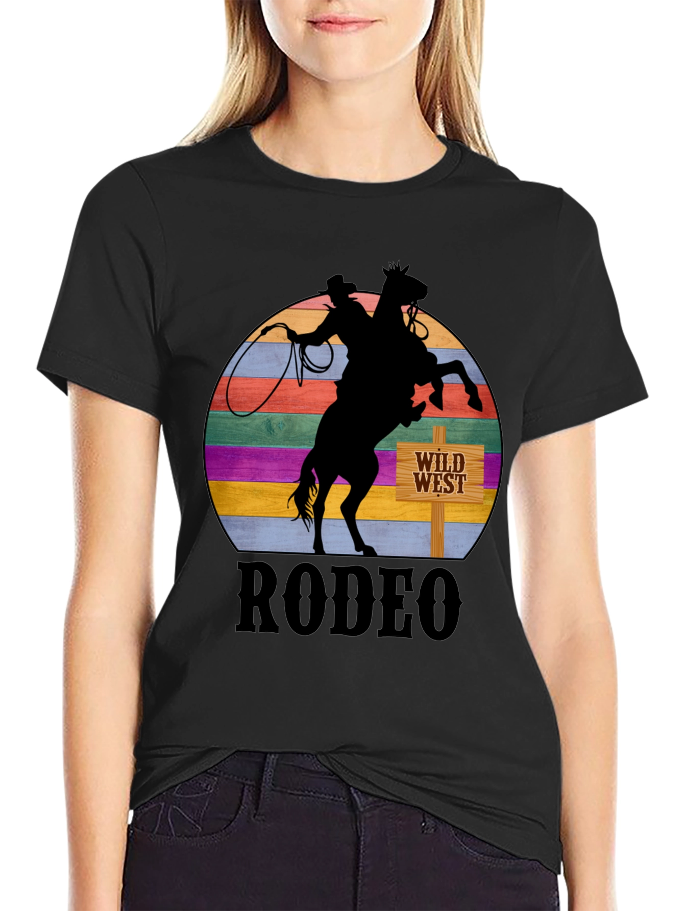 Wild West Rodeo T-Shirt - Cowboy Horse Graphic Tee - 2