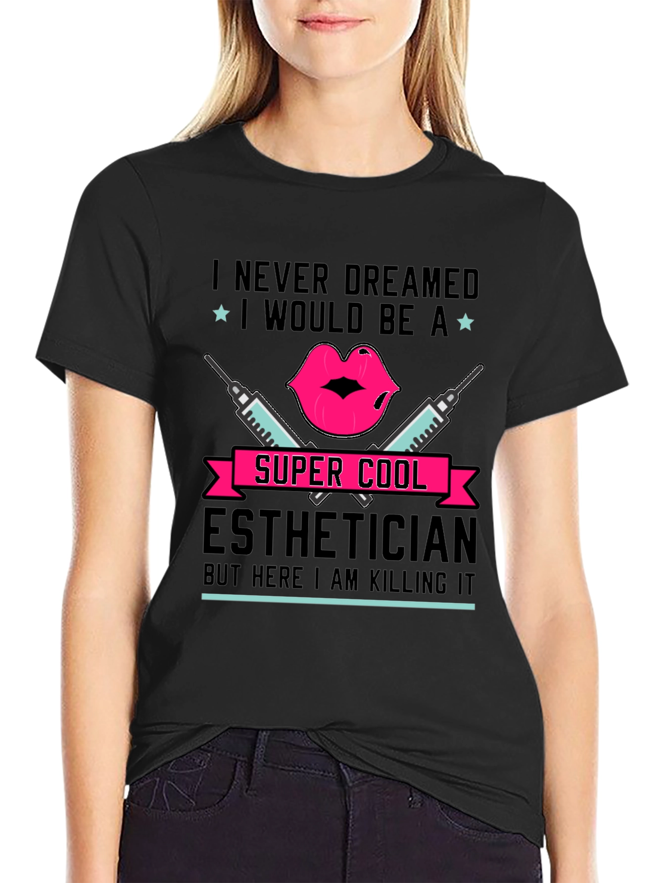 Black Cool Esthetician T-Shirt - Beauty Expert Gift view 2