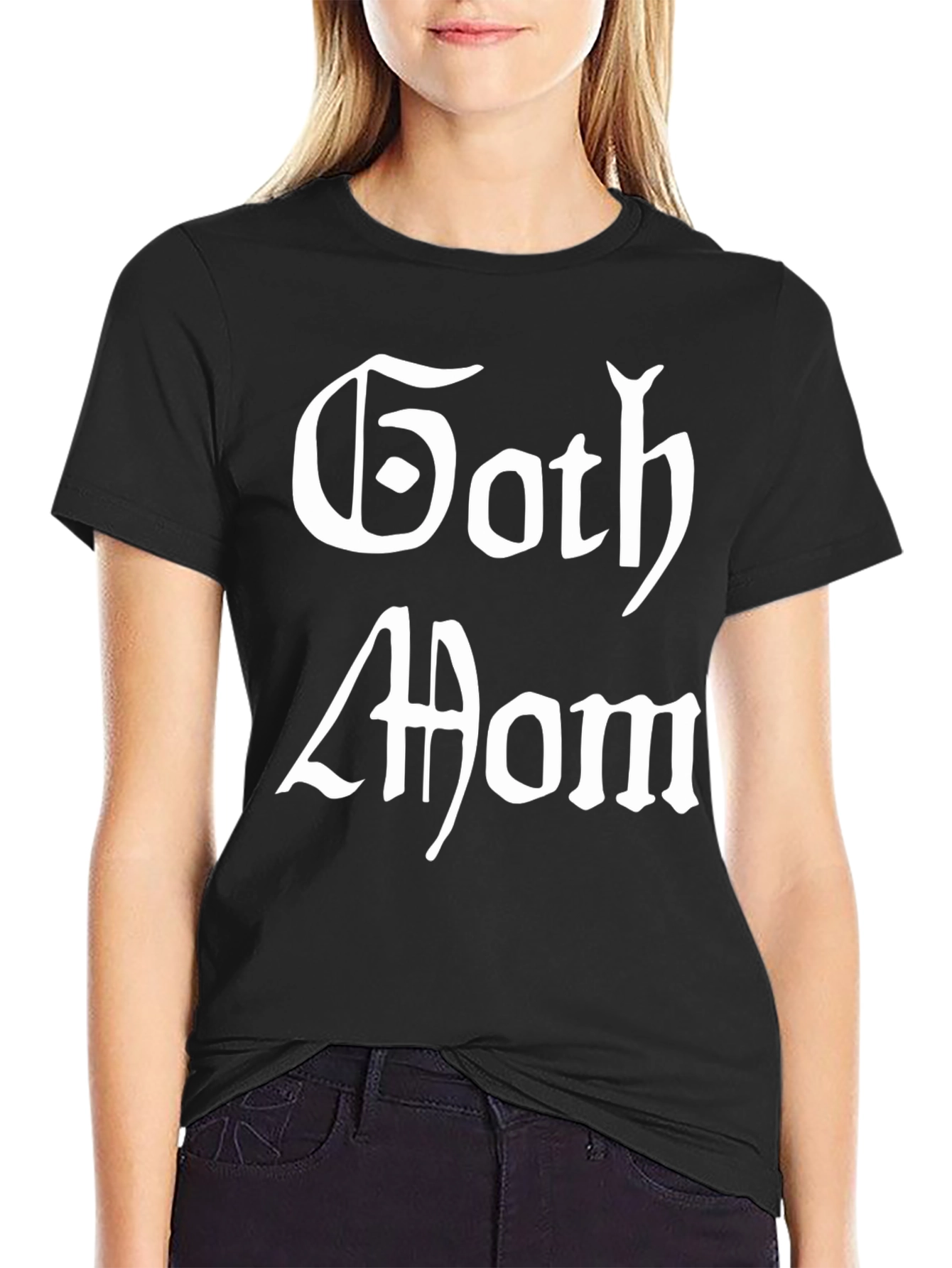 Black Goth Mom Black T-Shirt view 2