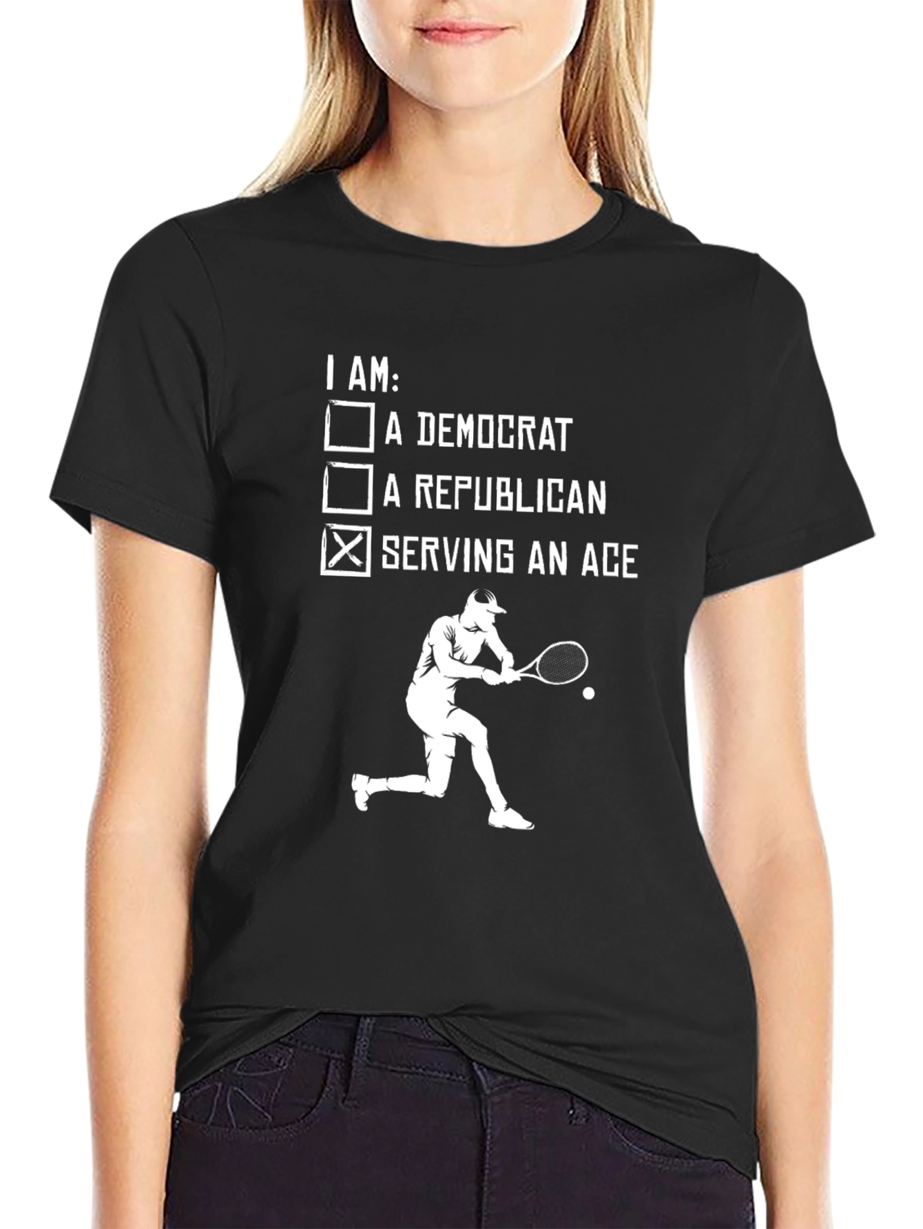 Serving an Ace T-Shirt - Tennis Player Design - 2