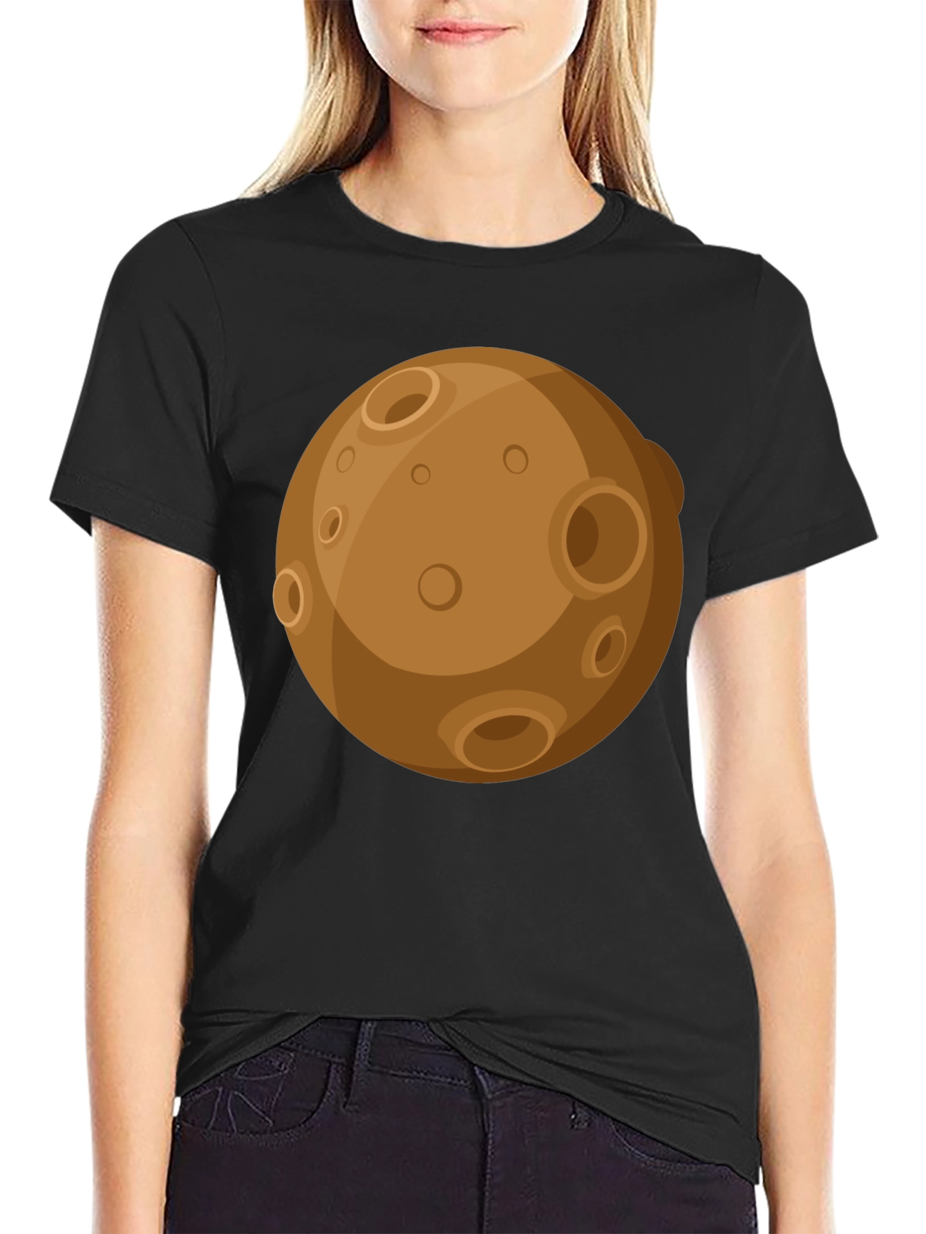 Black Cartoon Planet Graphic Tee - Black T-Shirt view 2
