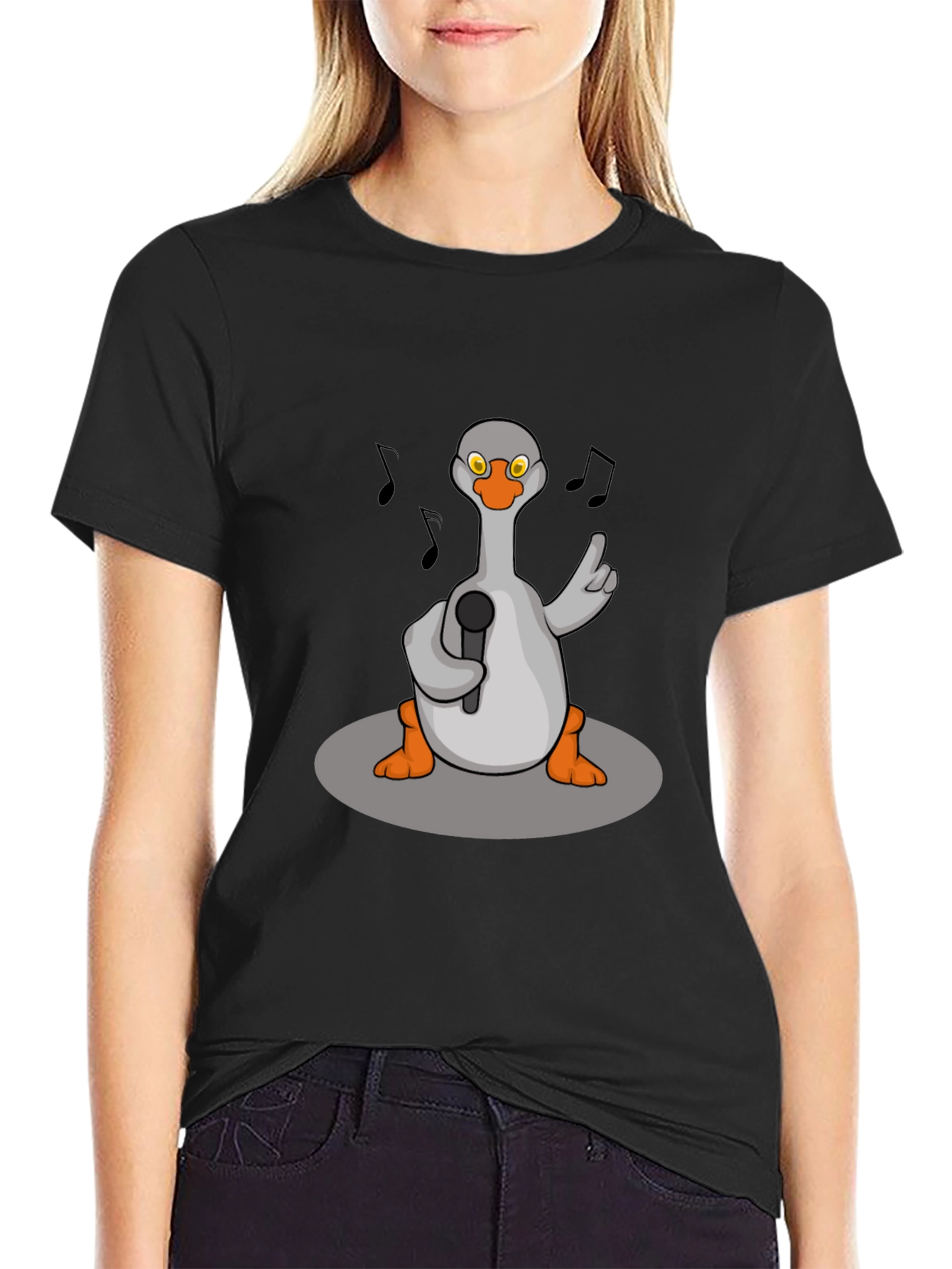 Black Singing Goose Graphic T-Shirt view 2