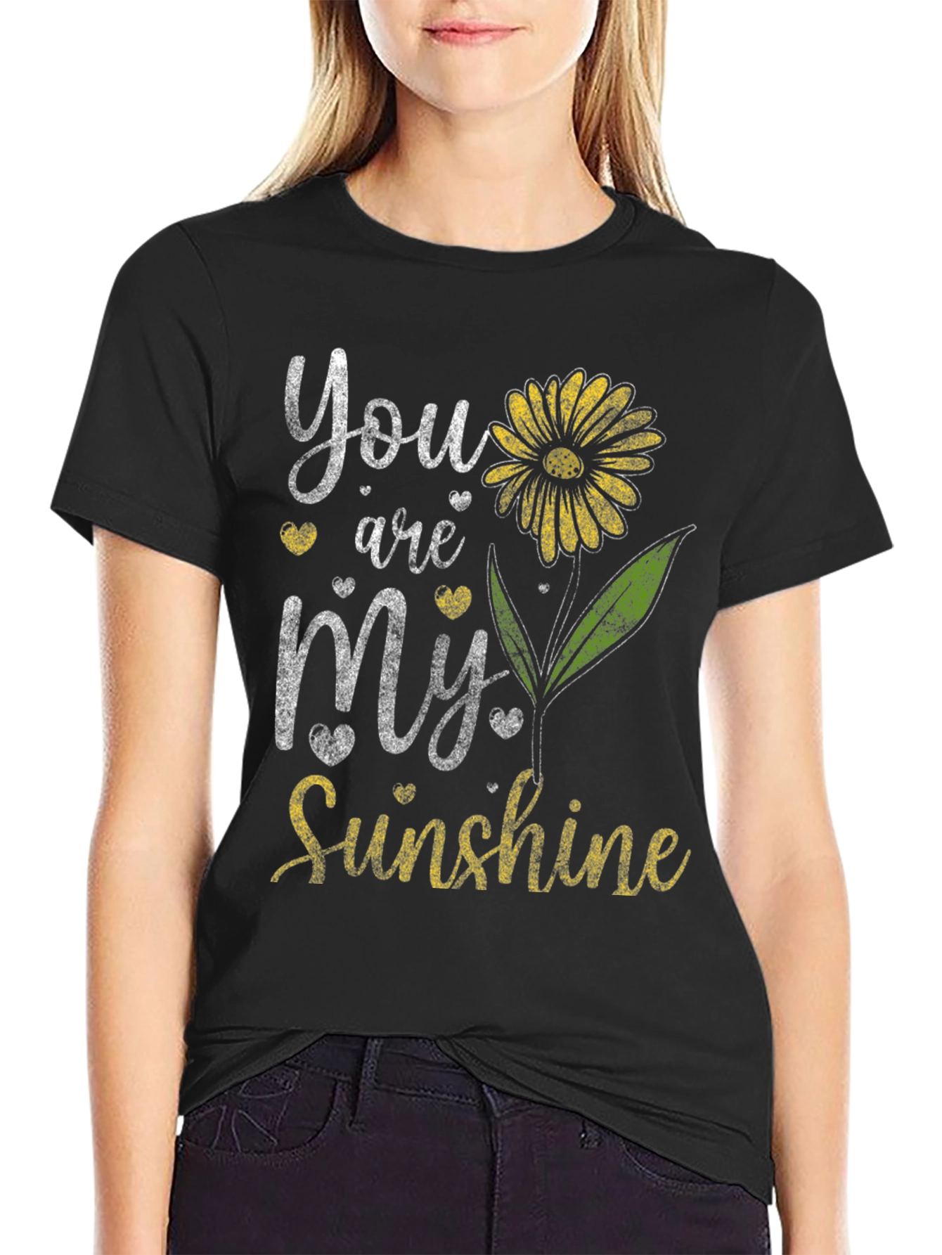 Black You Are My Sunshine Graphic Tee - Black view 2