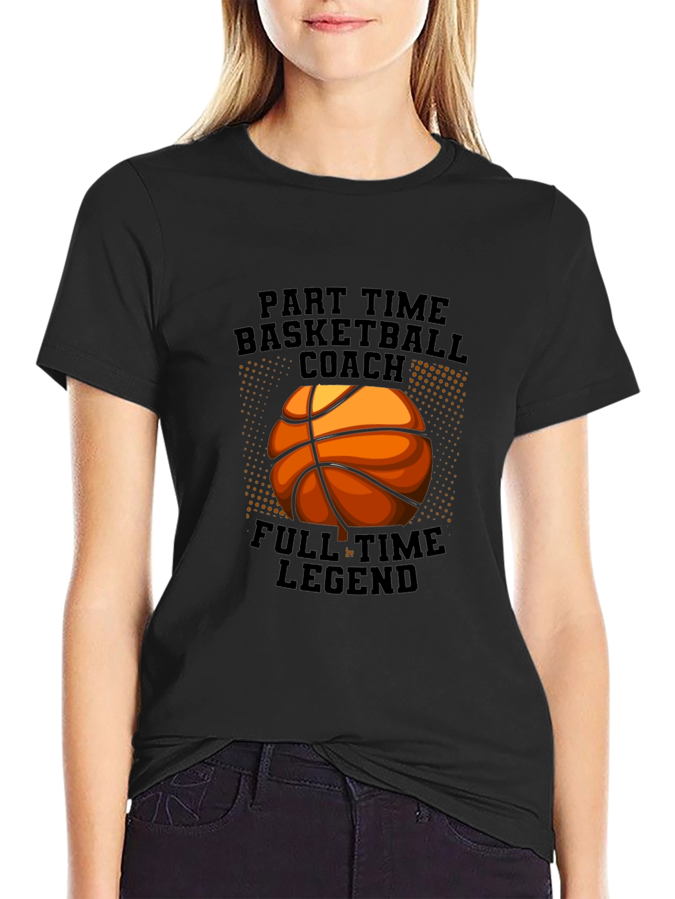 Black Basketball Coach Legend Tee view 2