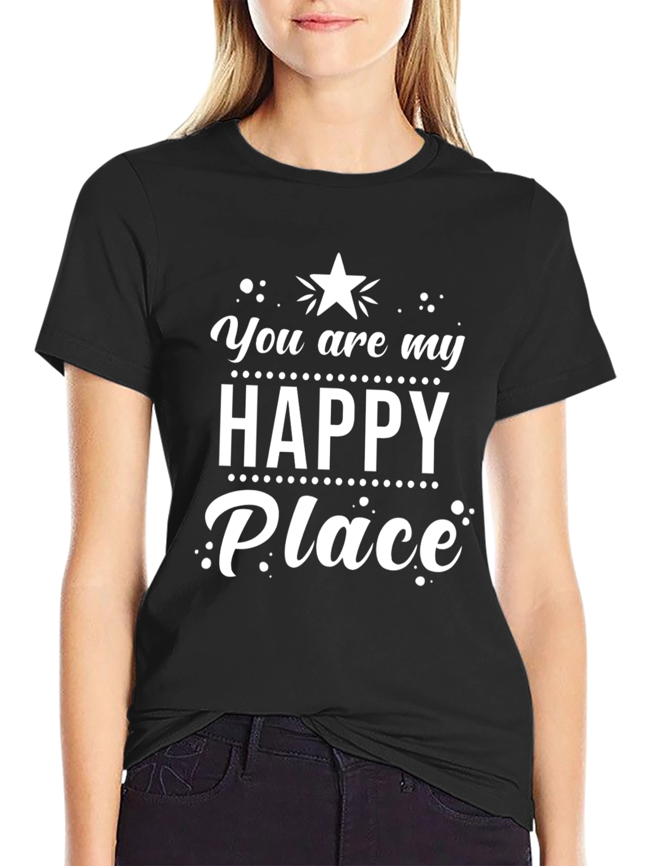 Black You Are My Happy Place Black Graphic Tee view 2