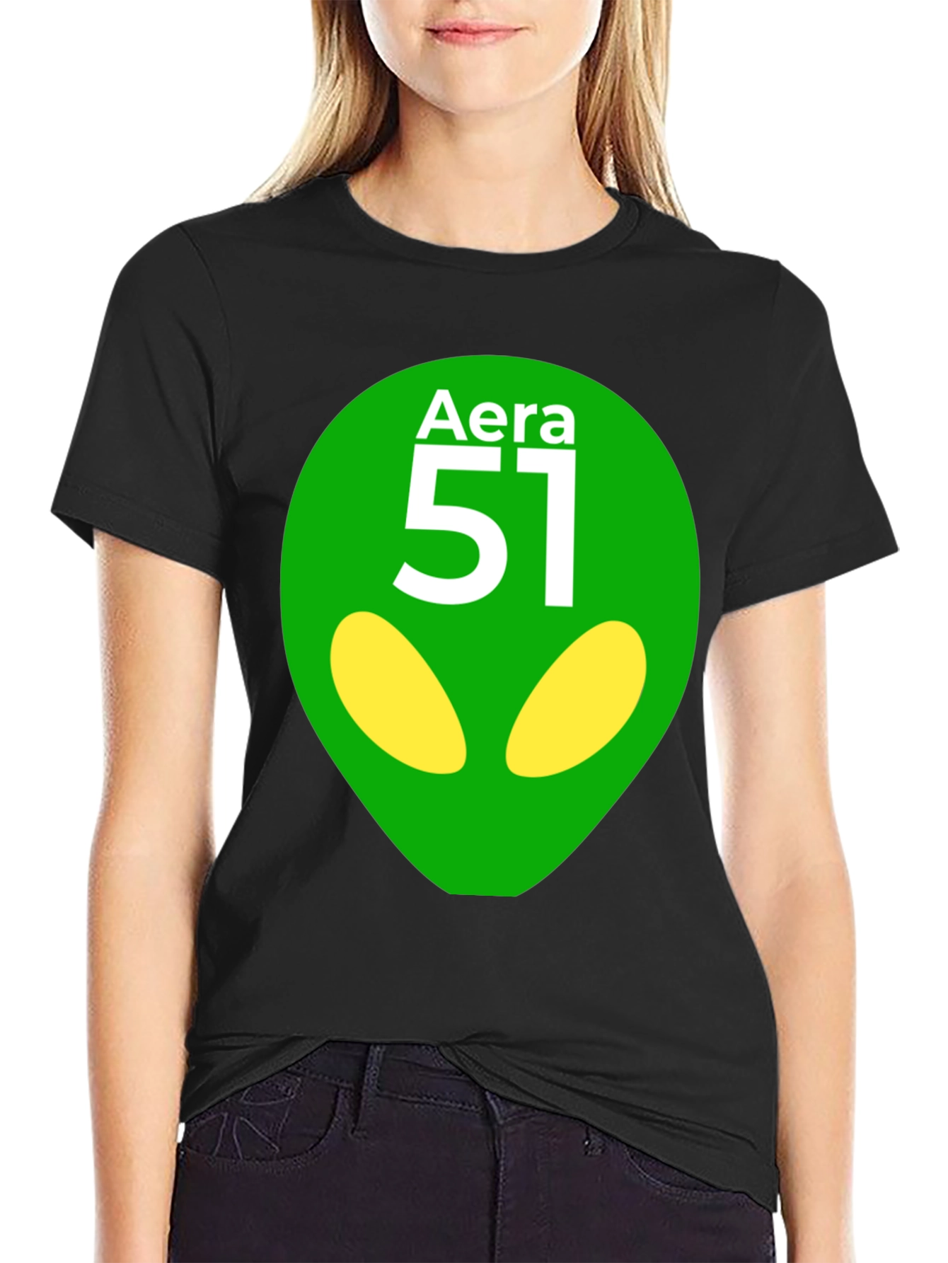 Black Area 51 Alien Graphic T-Shirt - Black view 2