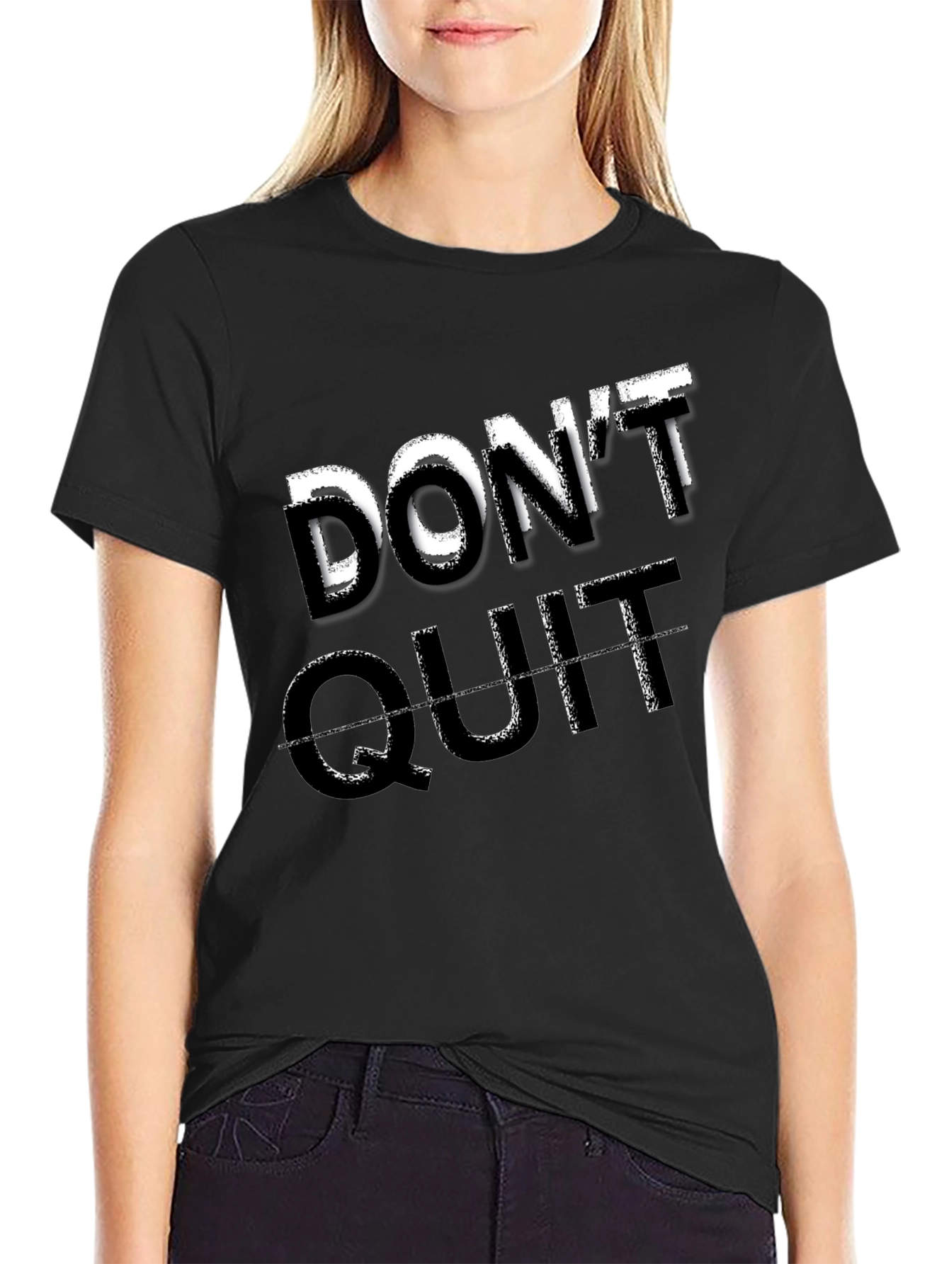 Black Don't Quit Motivational Graphic Tee view 2