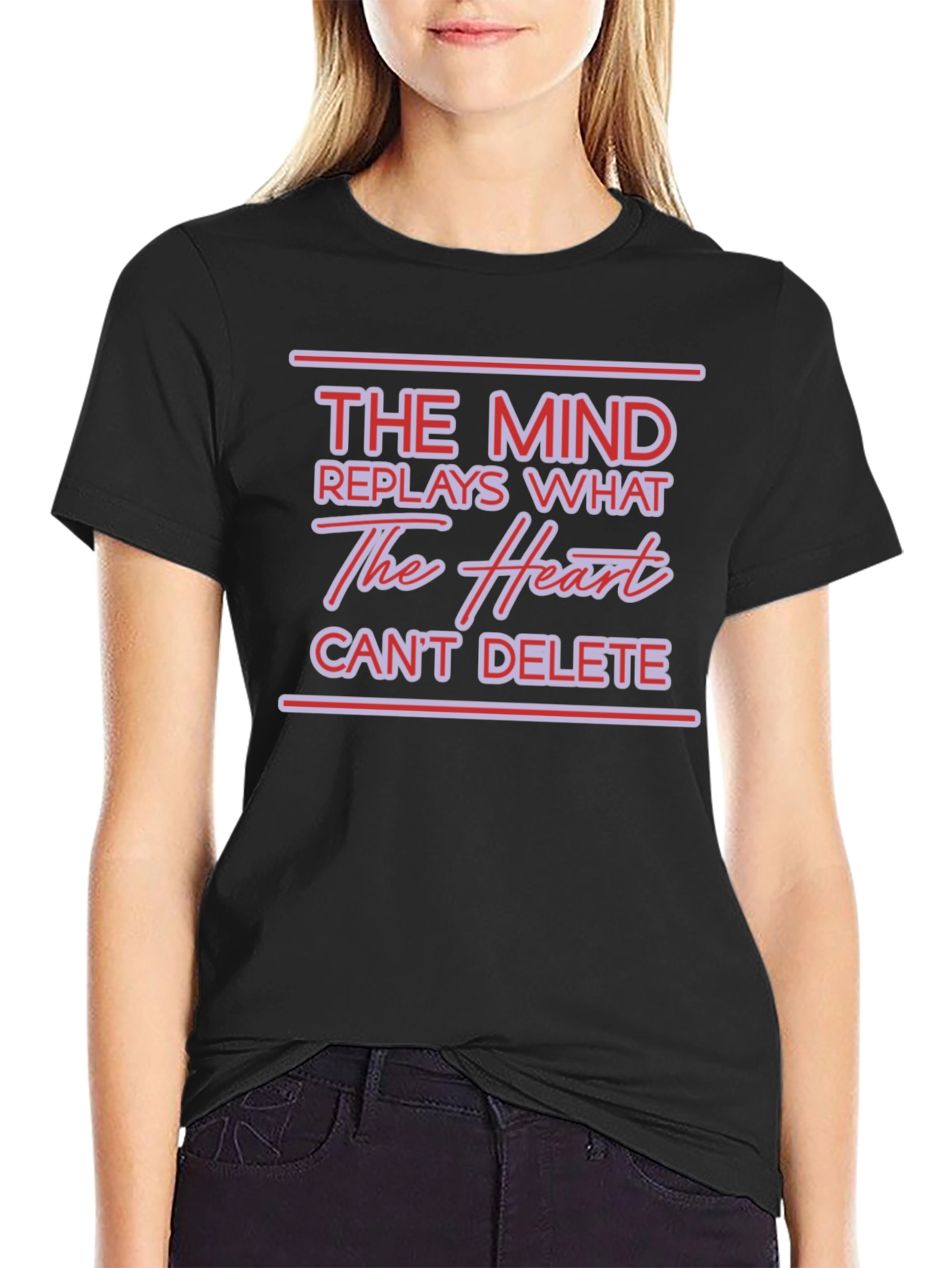 Black The Mind T-Shirt - Heart Can't Delete view 2