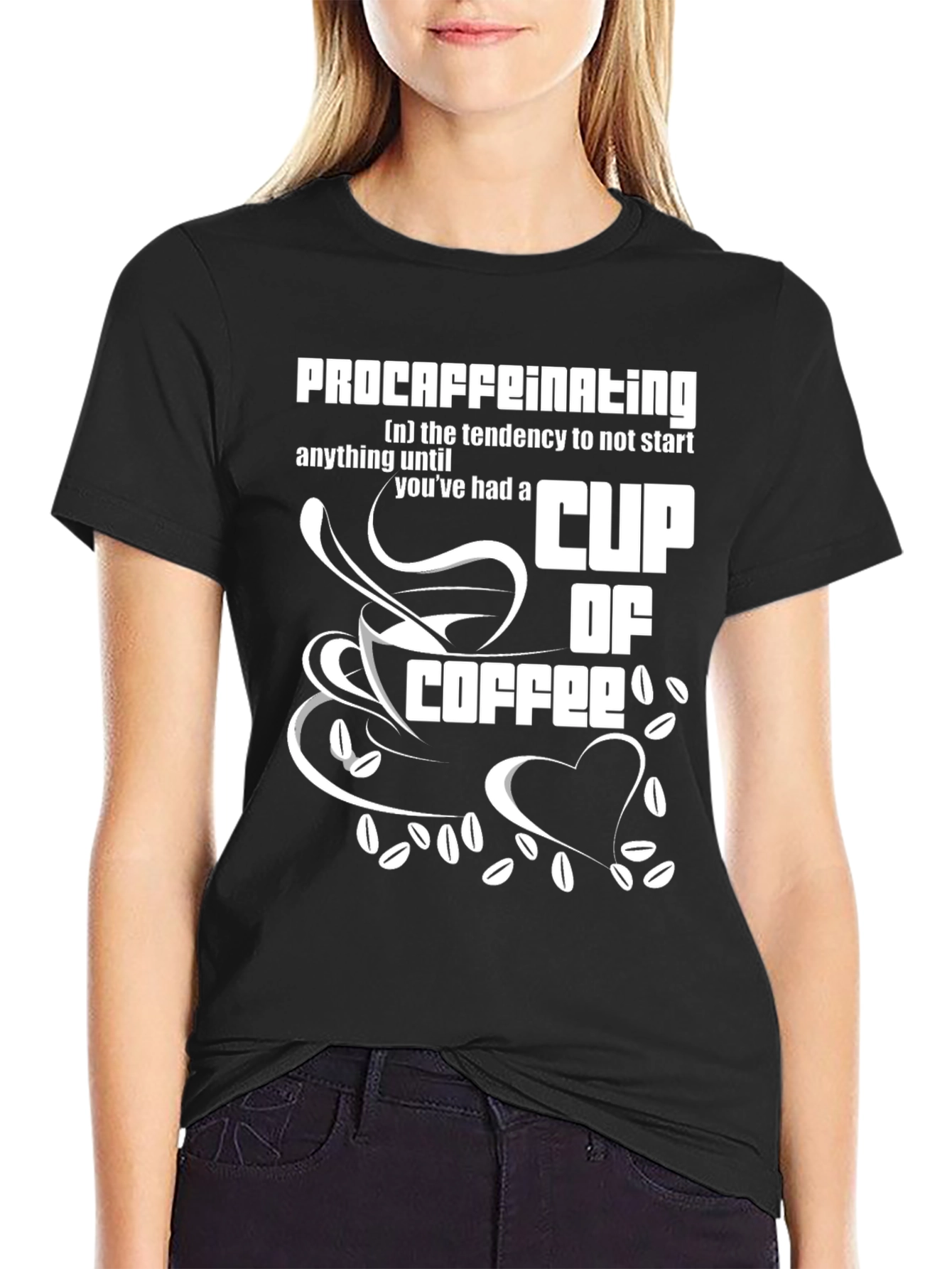 Black Procaffeinating Funny Coffee T-Shirt view 2