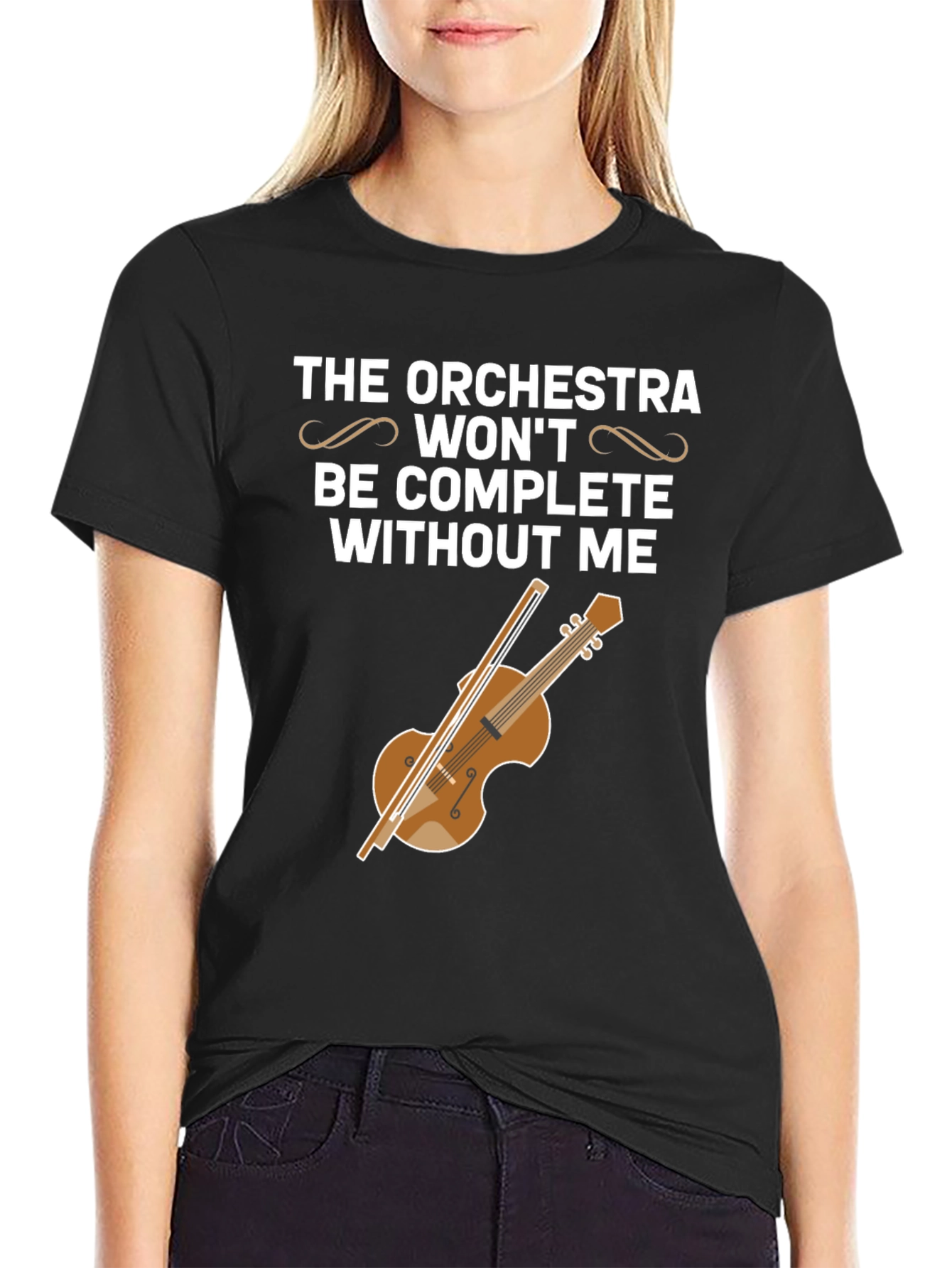 Black Orchestra Violin T-Shirt - Funny Musician Tee view 2