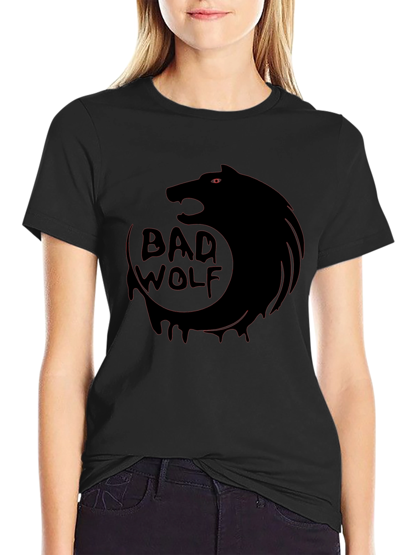Black Bad Wolf Graphic Tee - Black T-Shirt view 2