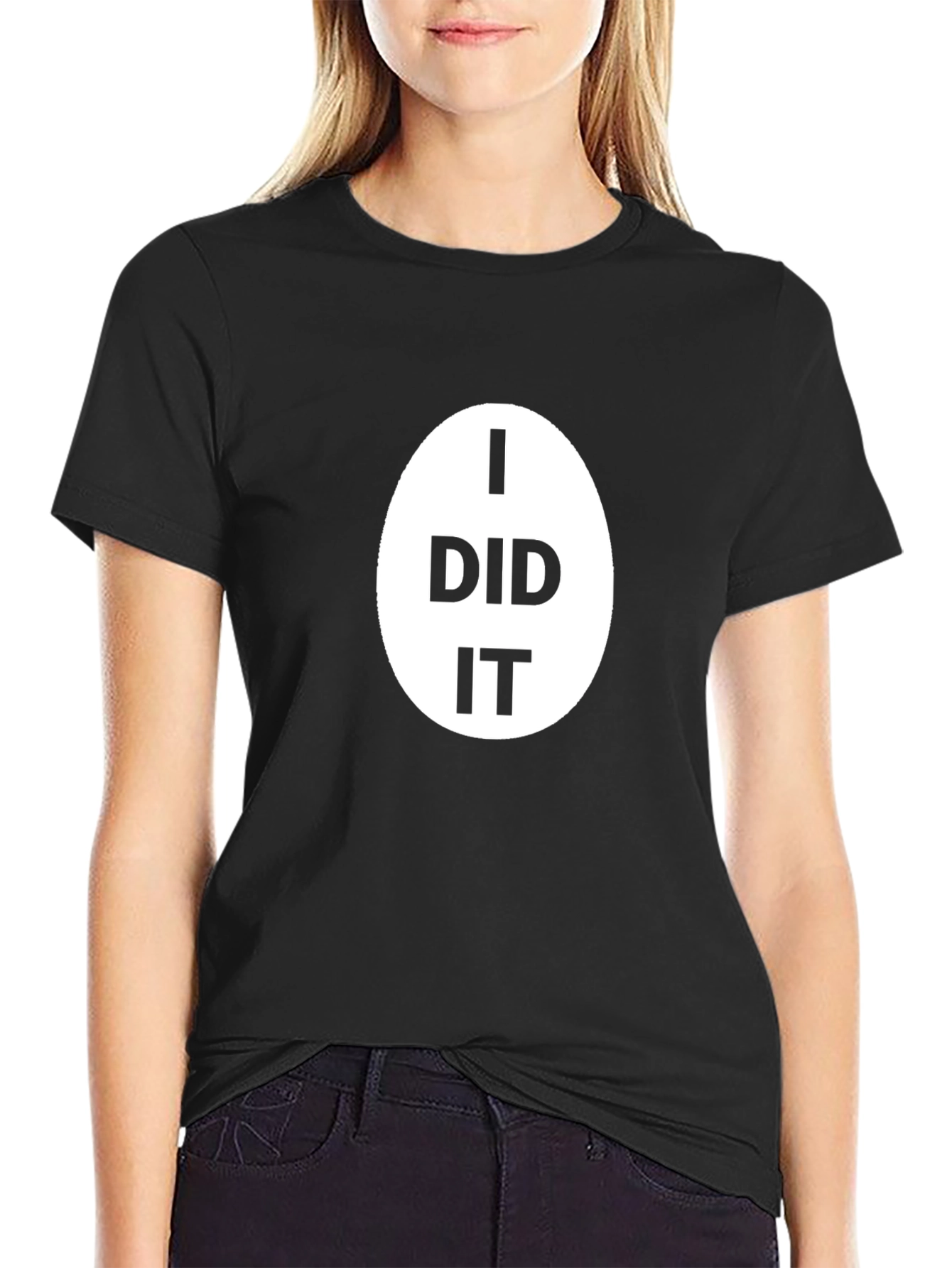 Black I Did It T-Shirt - Classic Black Cotton Tee view 2