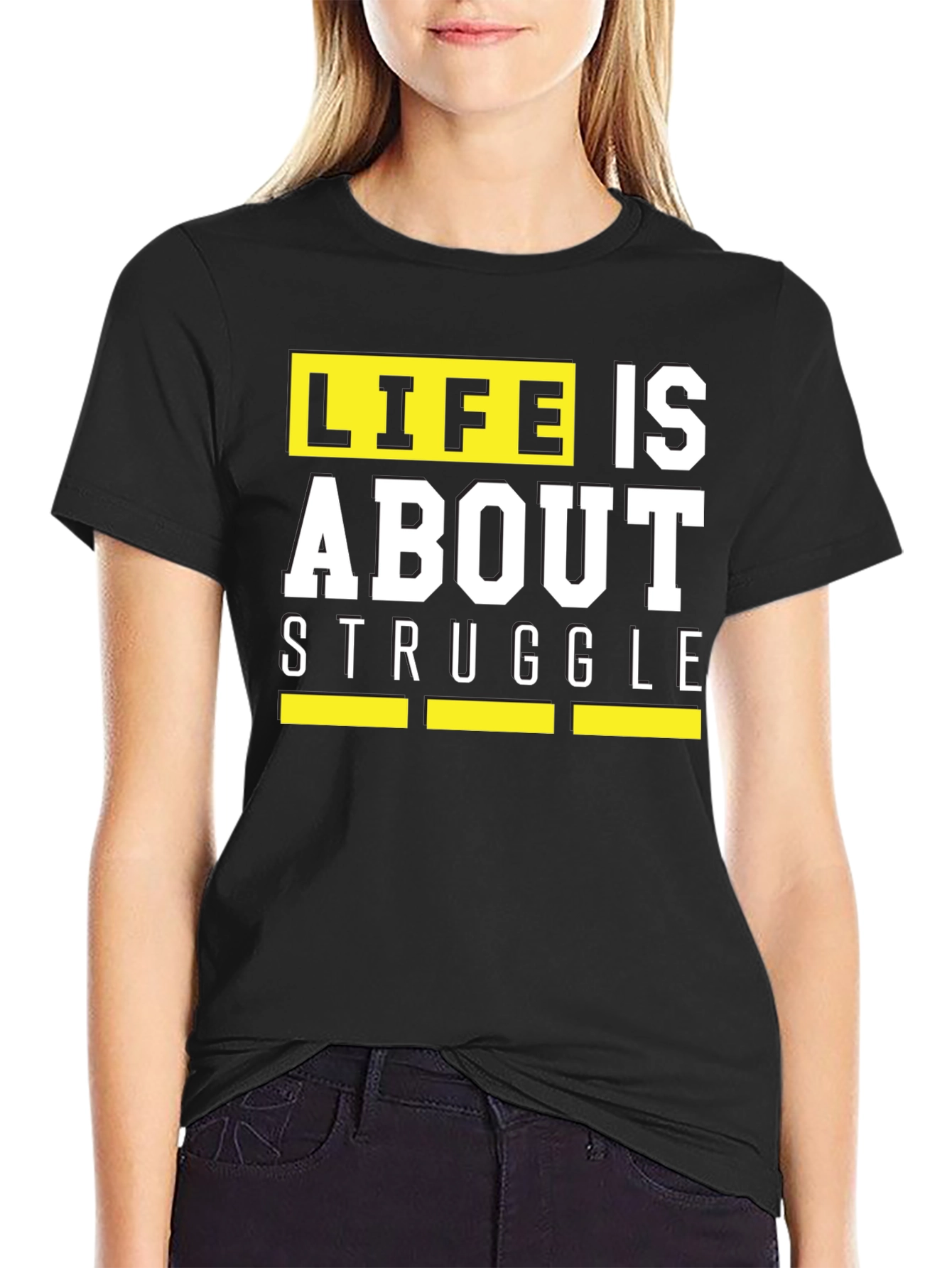 Black Life is About Struggle T-Shirt - Black Graphic Tee view 2