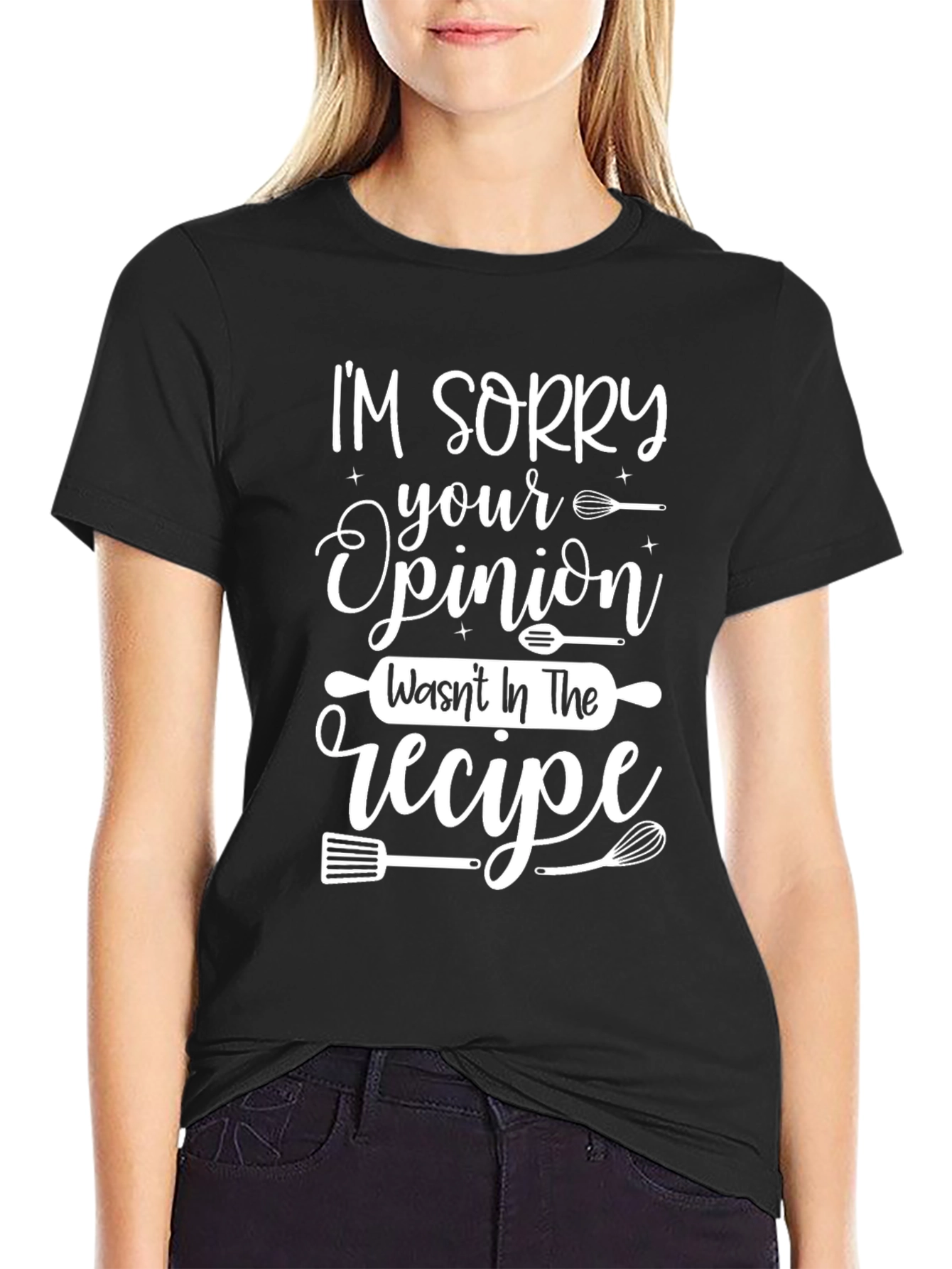 Black Funny Cooking T-Shirt - Recipe Opinion view 2