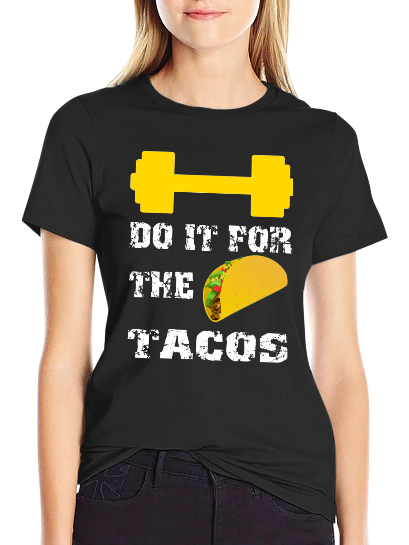 Black Do It For The Tacos Gym T-Shirt view 2