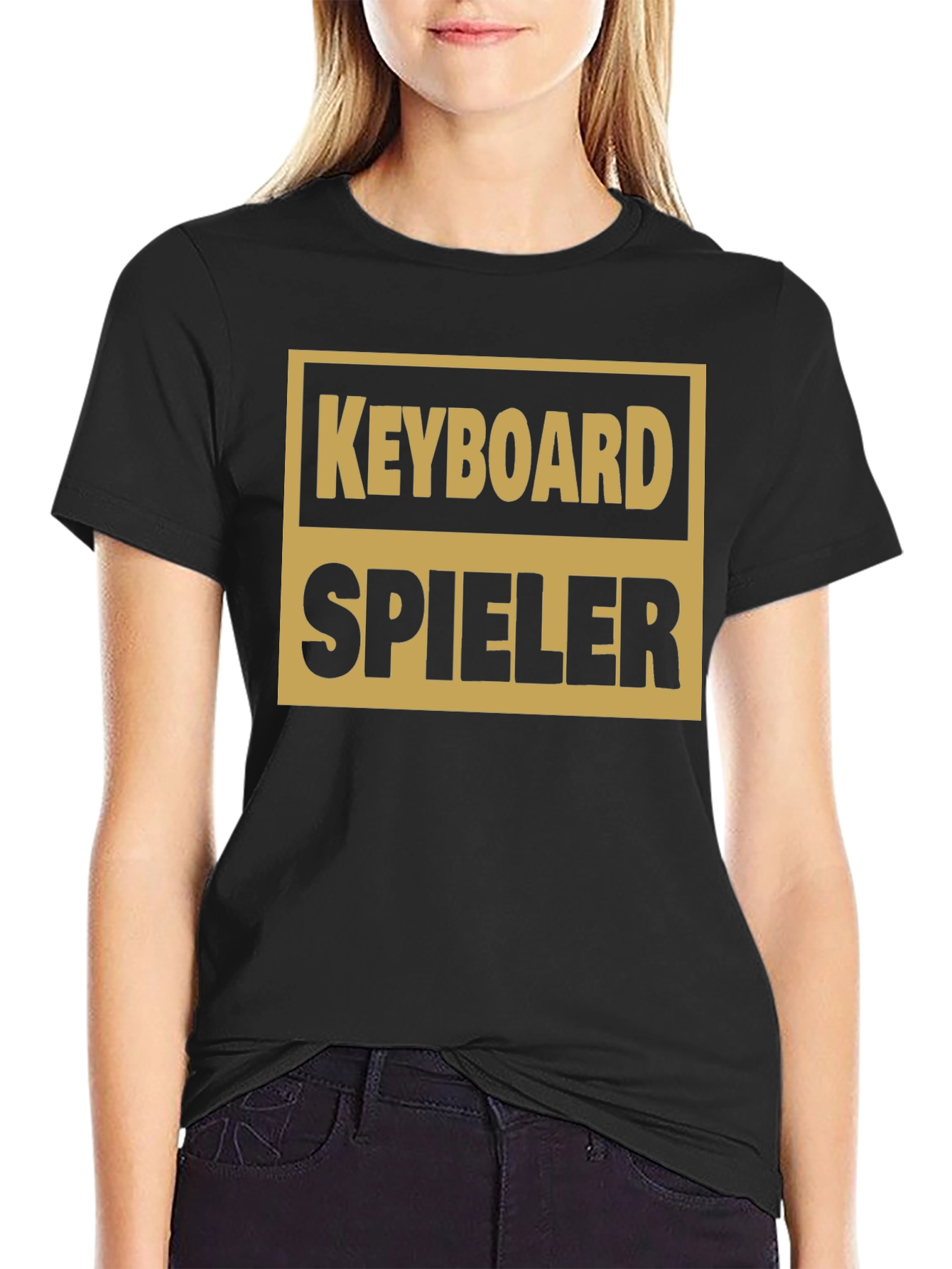 Black Keyboard Spieler T-Shirt Musician Novelty Top view 2