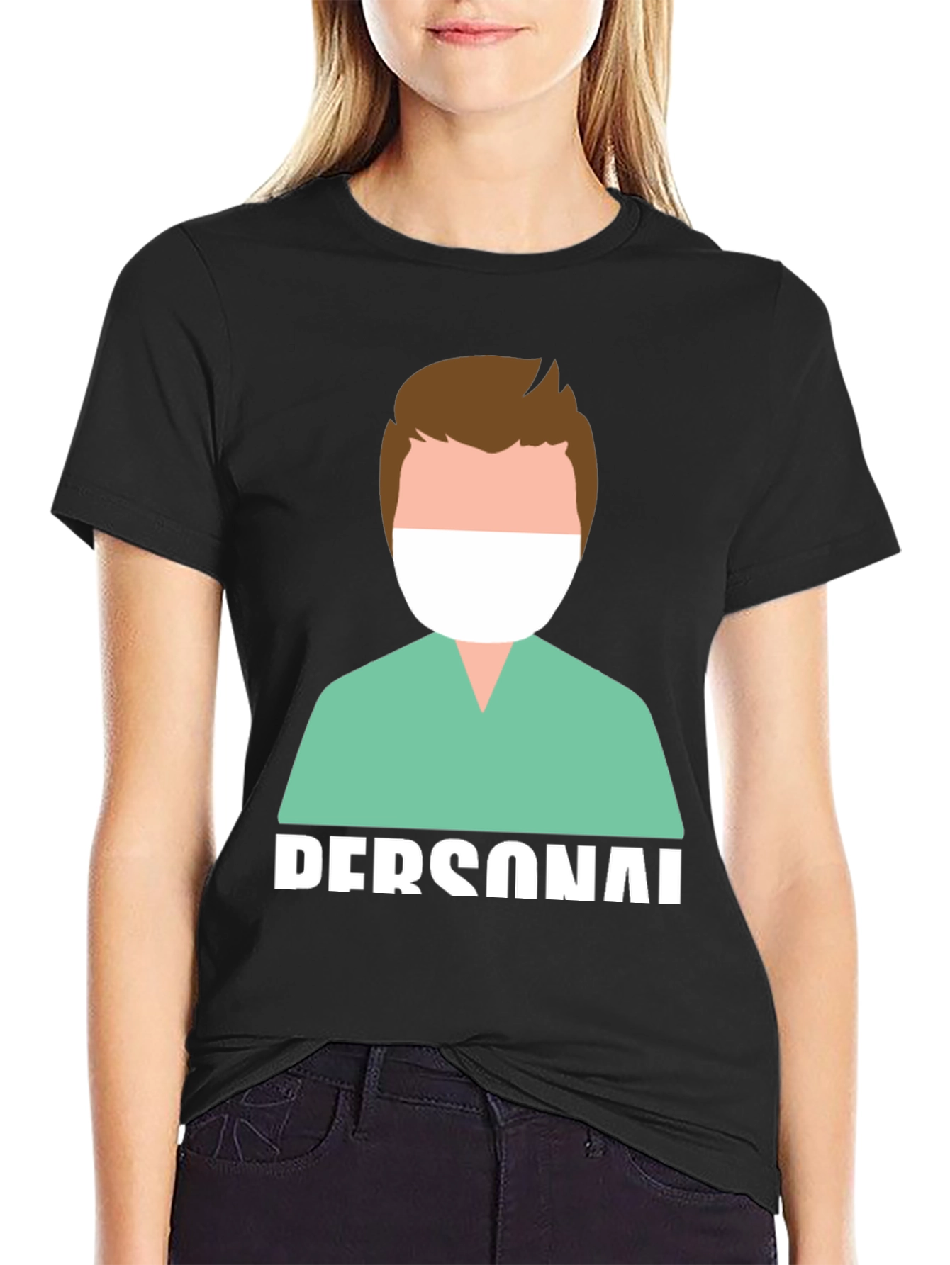 Black Personal Medical Staff T-Shirt view 2