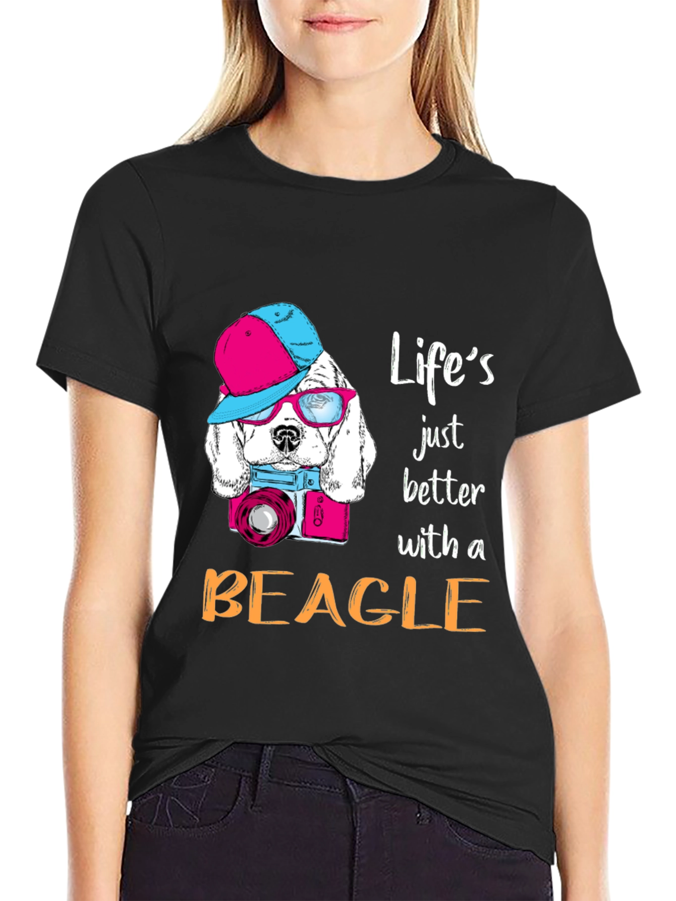 Black Beagle Lover T-Shirt: Life's Better with a Beagle! view 2