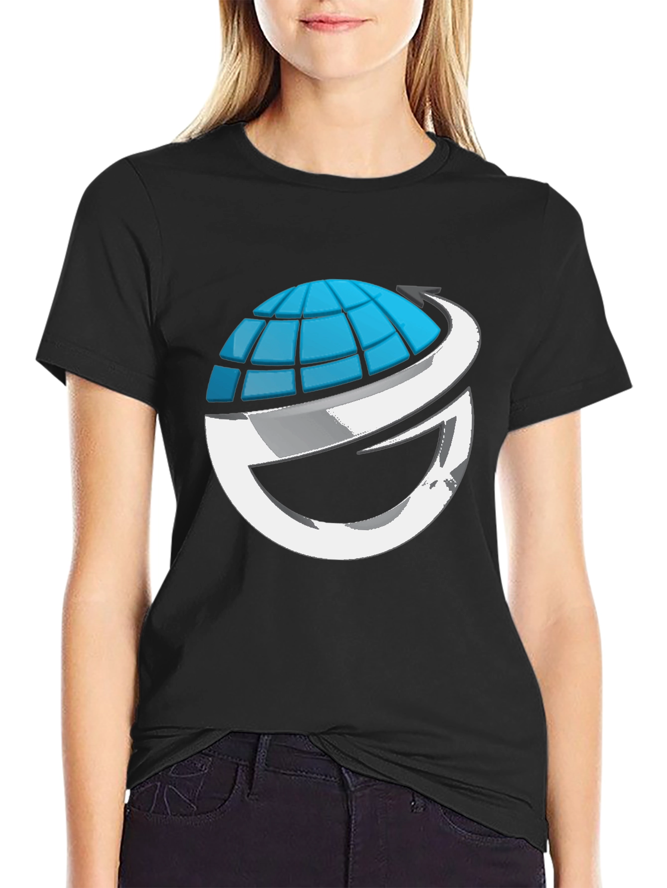 Black Global Vision Graphic Tee - Black Cotton Blend view 2