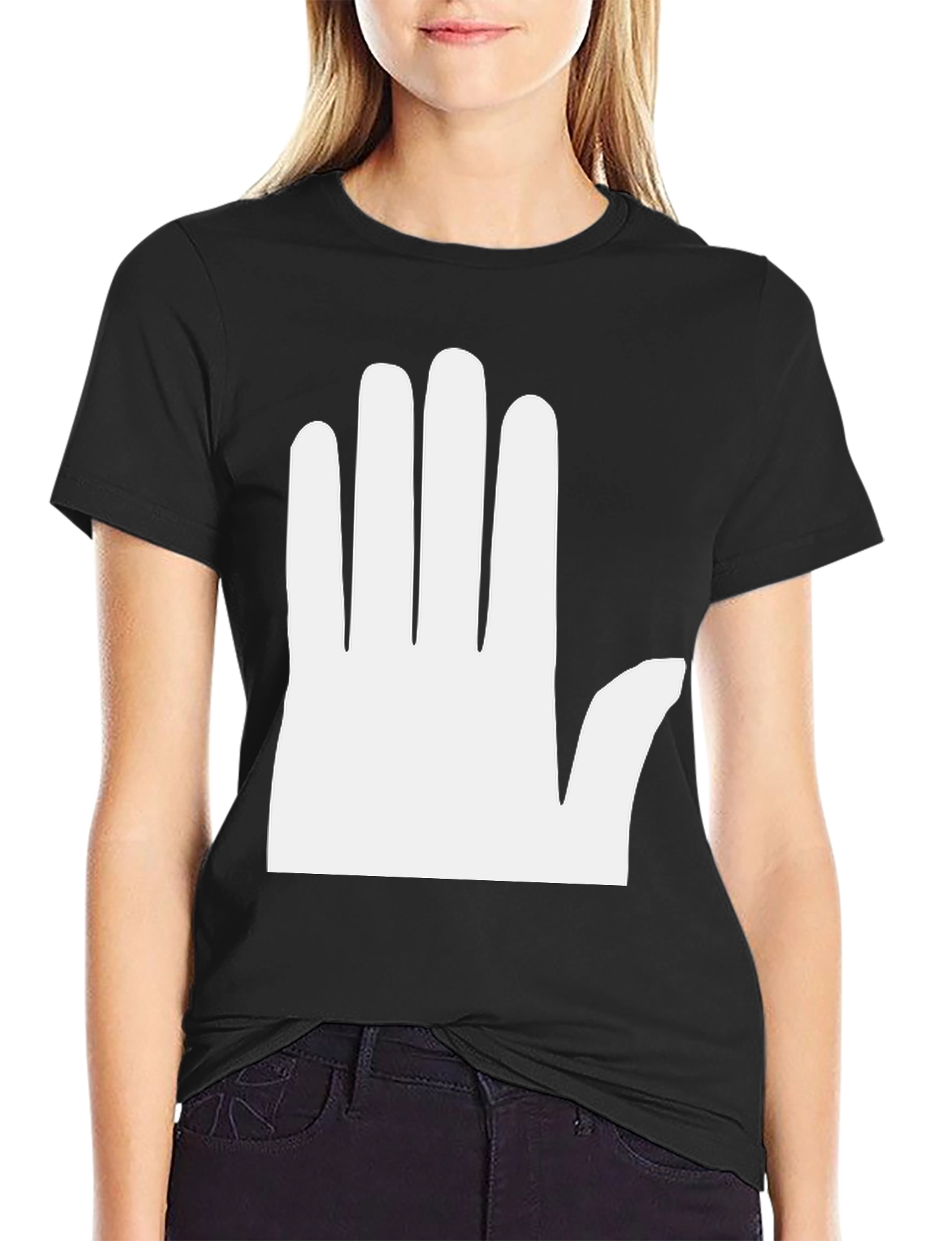 Black Bold Graphic Tee - Open Hand Design view 2