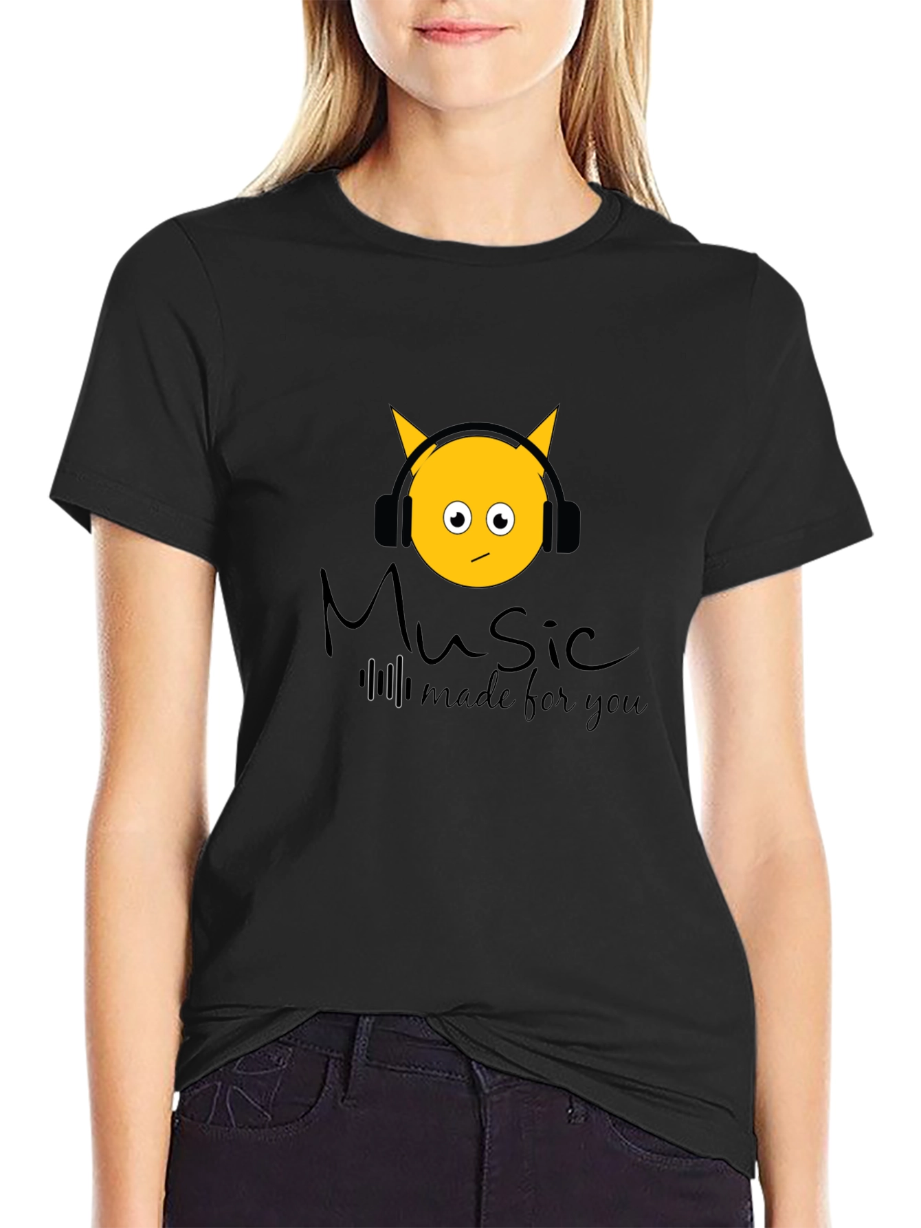 Black Music Made For You Black T-Shirt view 2